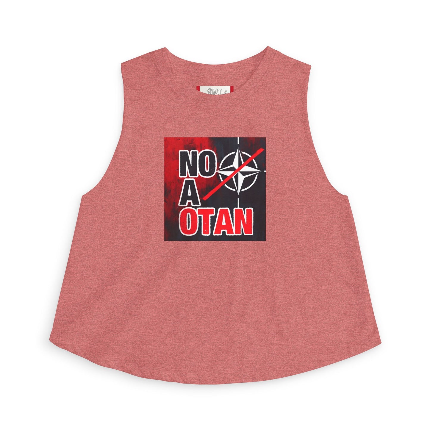 Crop Top — "NO A OTAN" Women's Red/Spanish