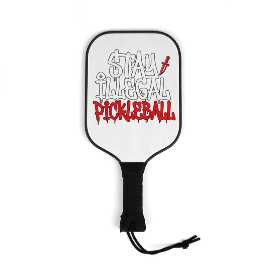 Stay Illegal Pickleball - White Pickleball Paddle Set with Balls