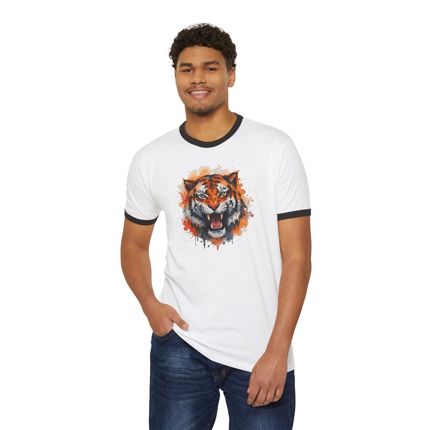 Stay Illegal Ringer T-Shirt — Tiger Smile