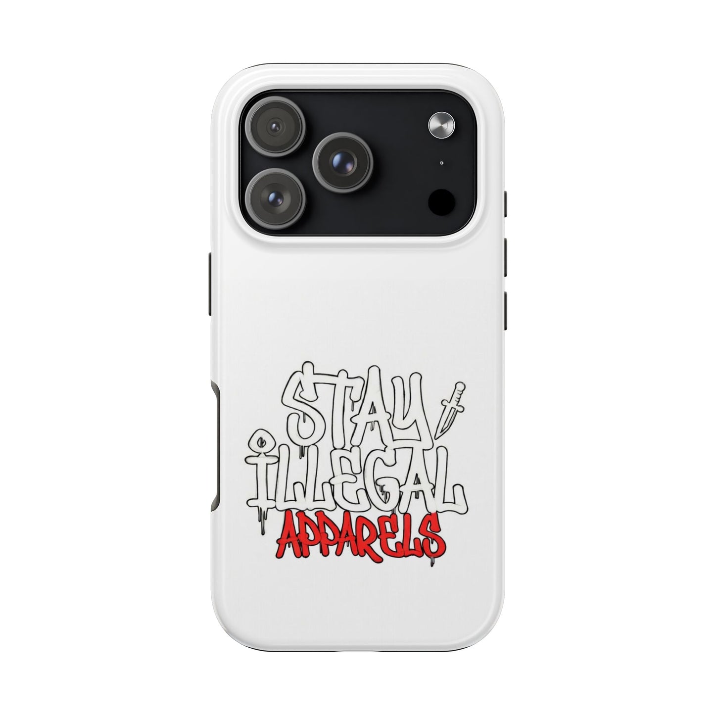 Coque de téléphone Stay Illegal - Blanc/Rouge robuste