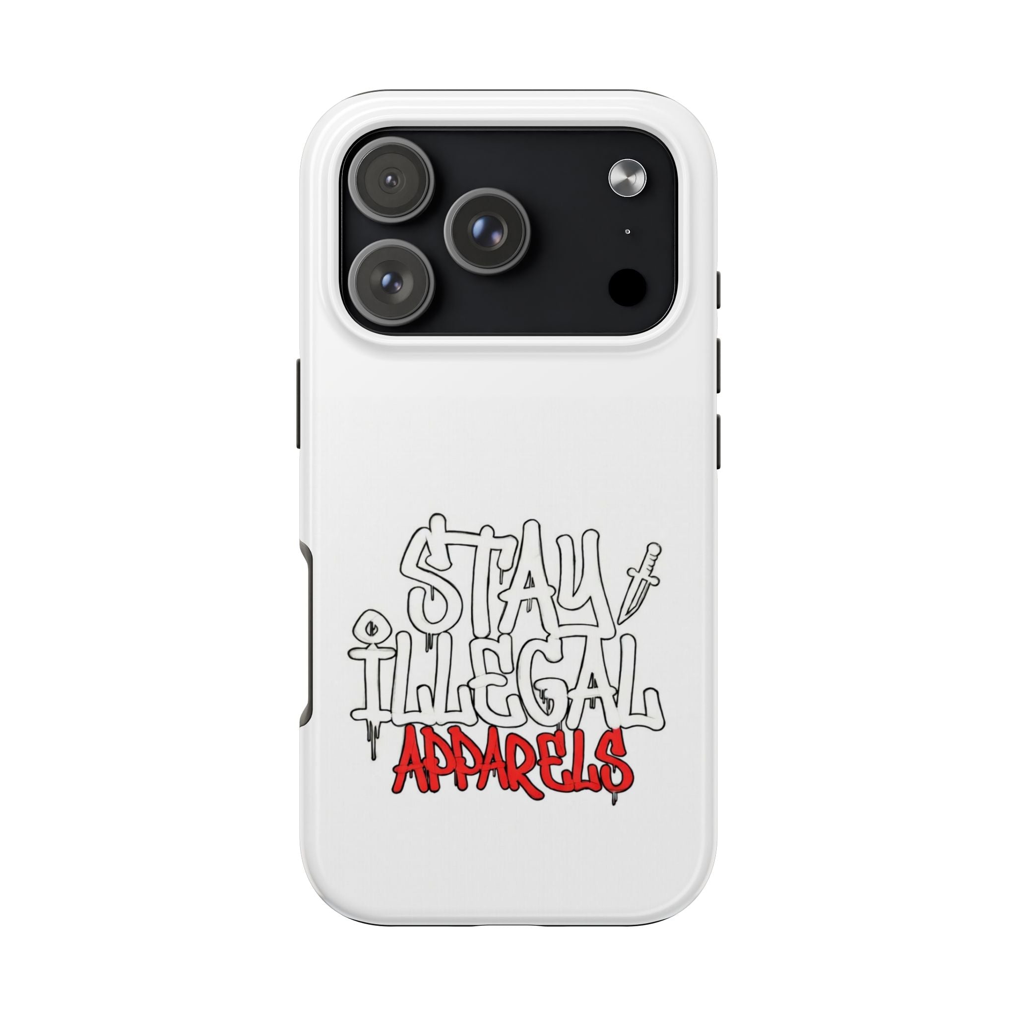 Stay Illegal Phone Case - Tough White/Red