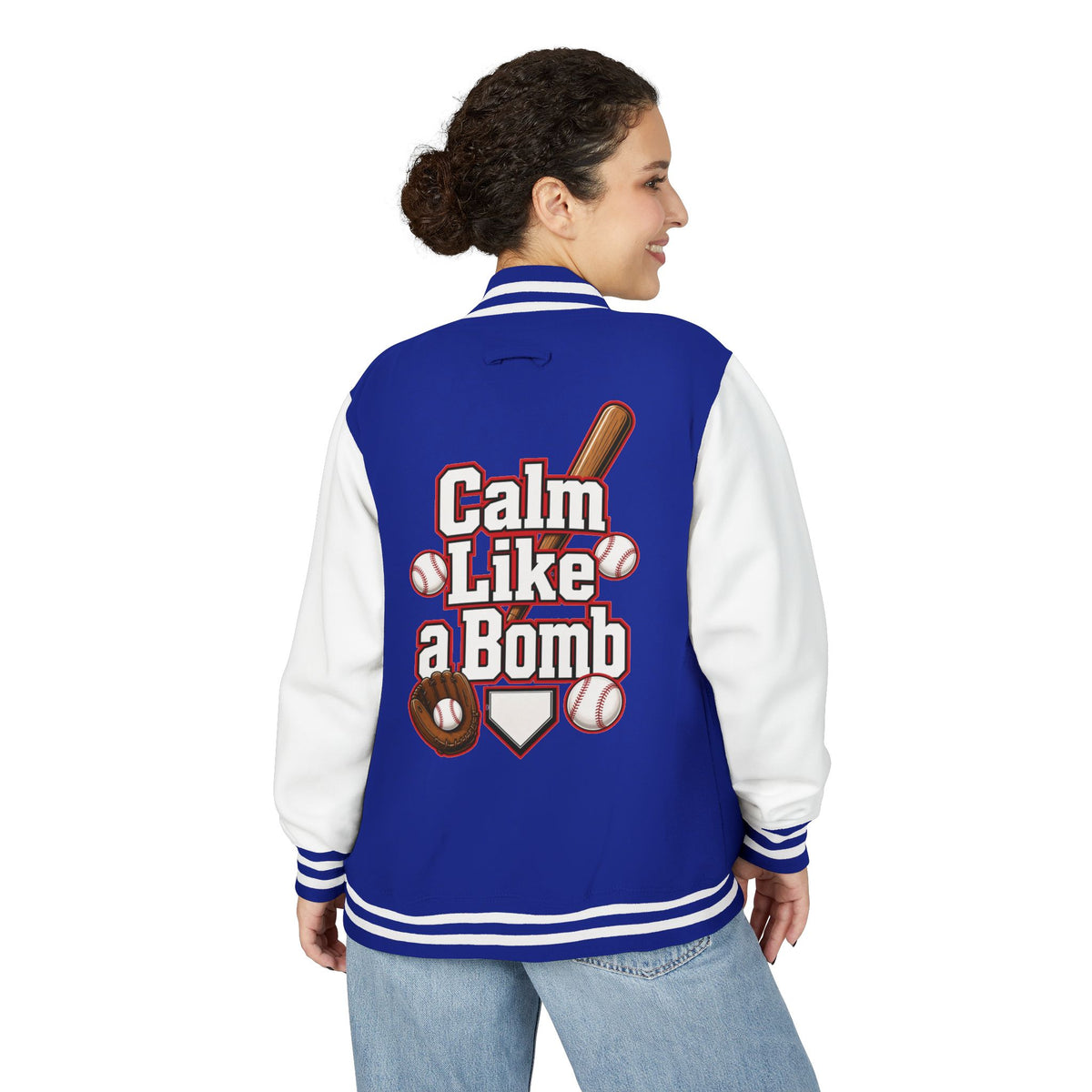 Stay Illegal Varsity Bomber Jacket - Calm Like a Bomb 00 (Plain-Sleeve)