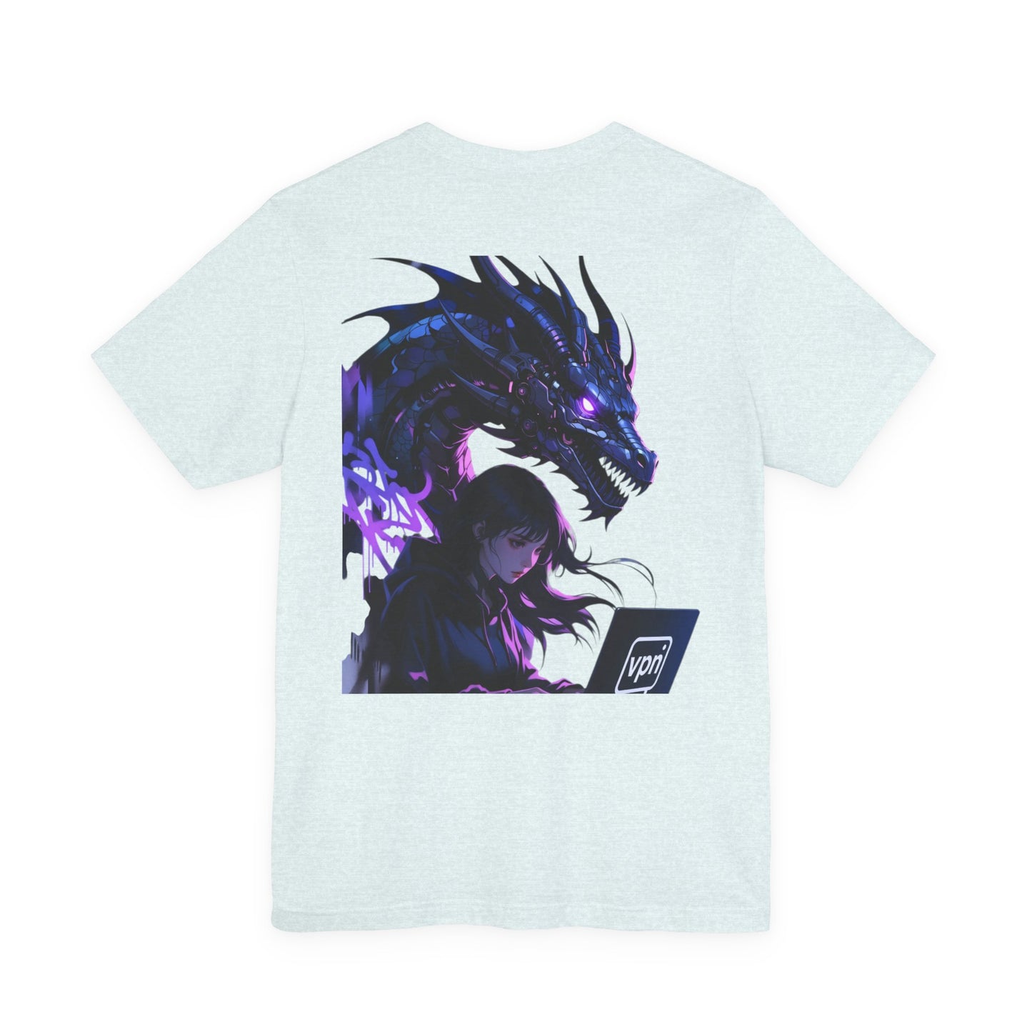 Back Print T‑Shirt — HACKER GIRL/DRAGON TEETH VPN