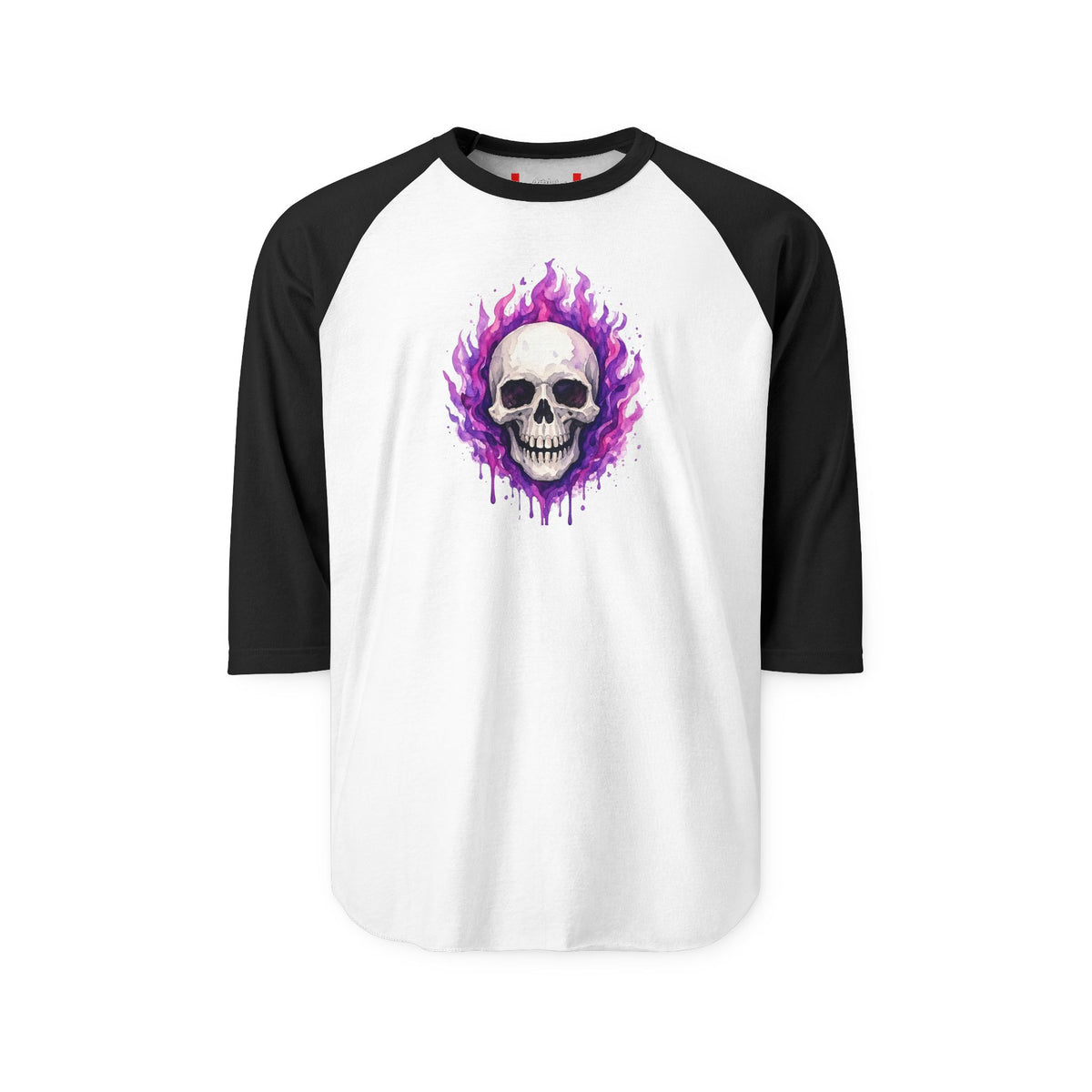 Stay Illegal Raglan 3/4 Sleeve T-Shirt — Purple Skull