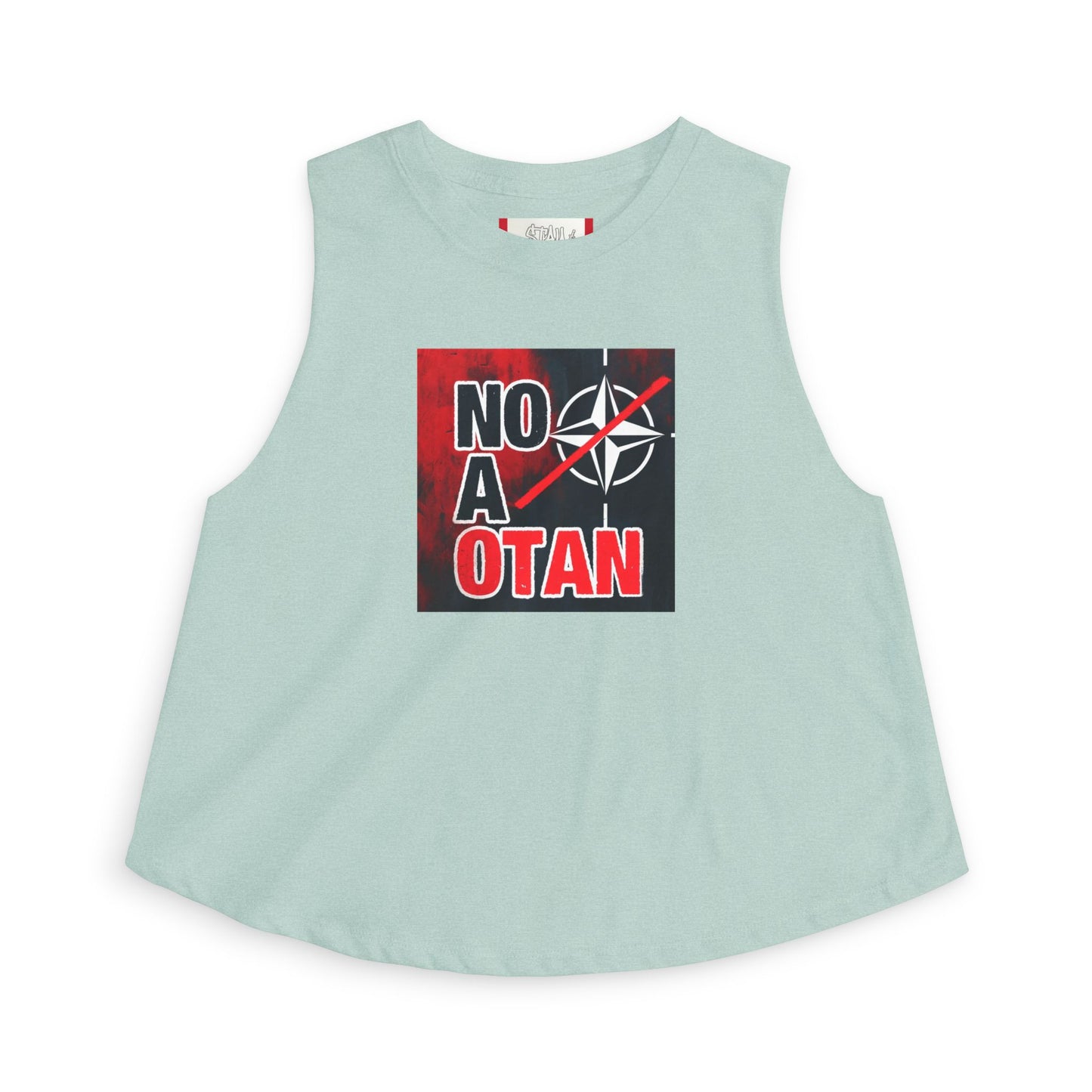 Crop Top — "NO A OTAN" Women's Red/Spanish