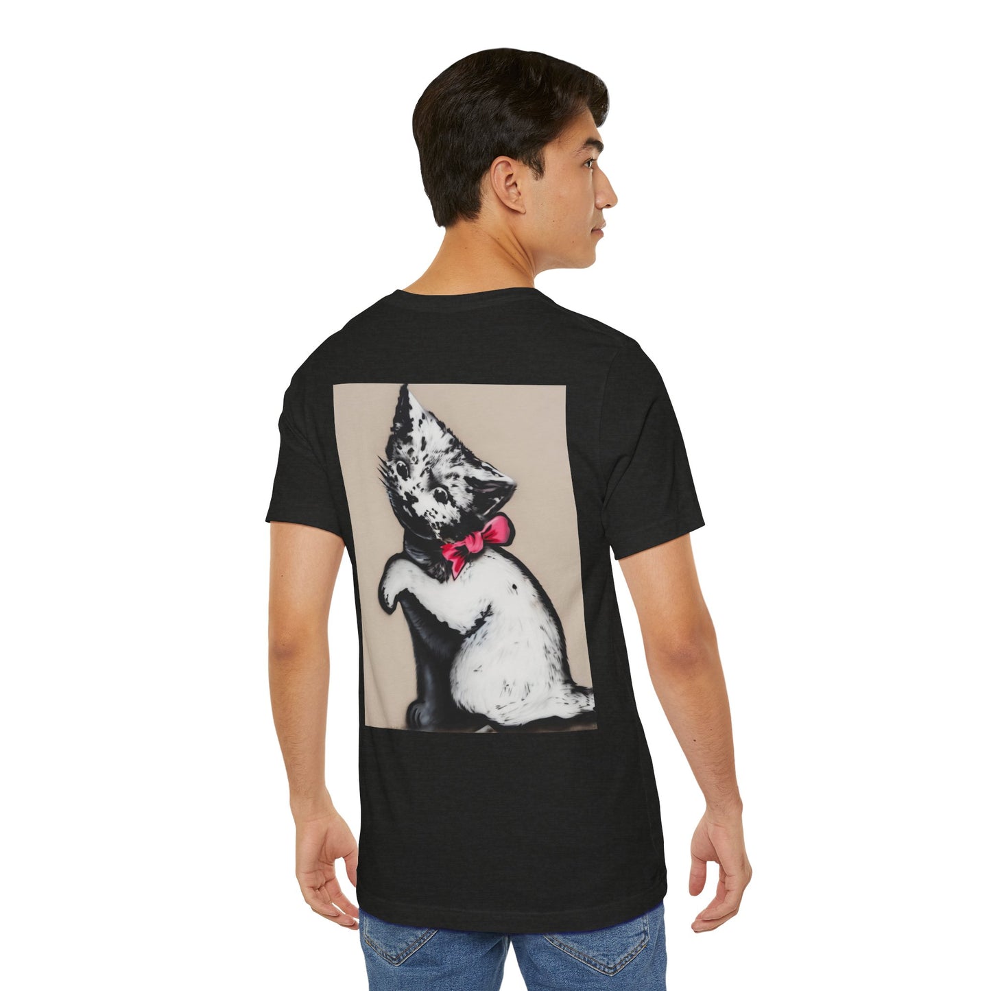 Black Collection T‑Shirt — Ribbon Cat