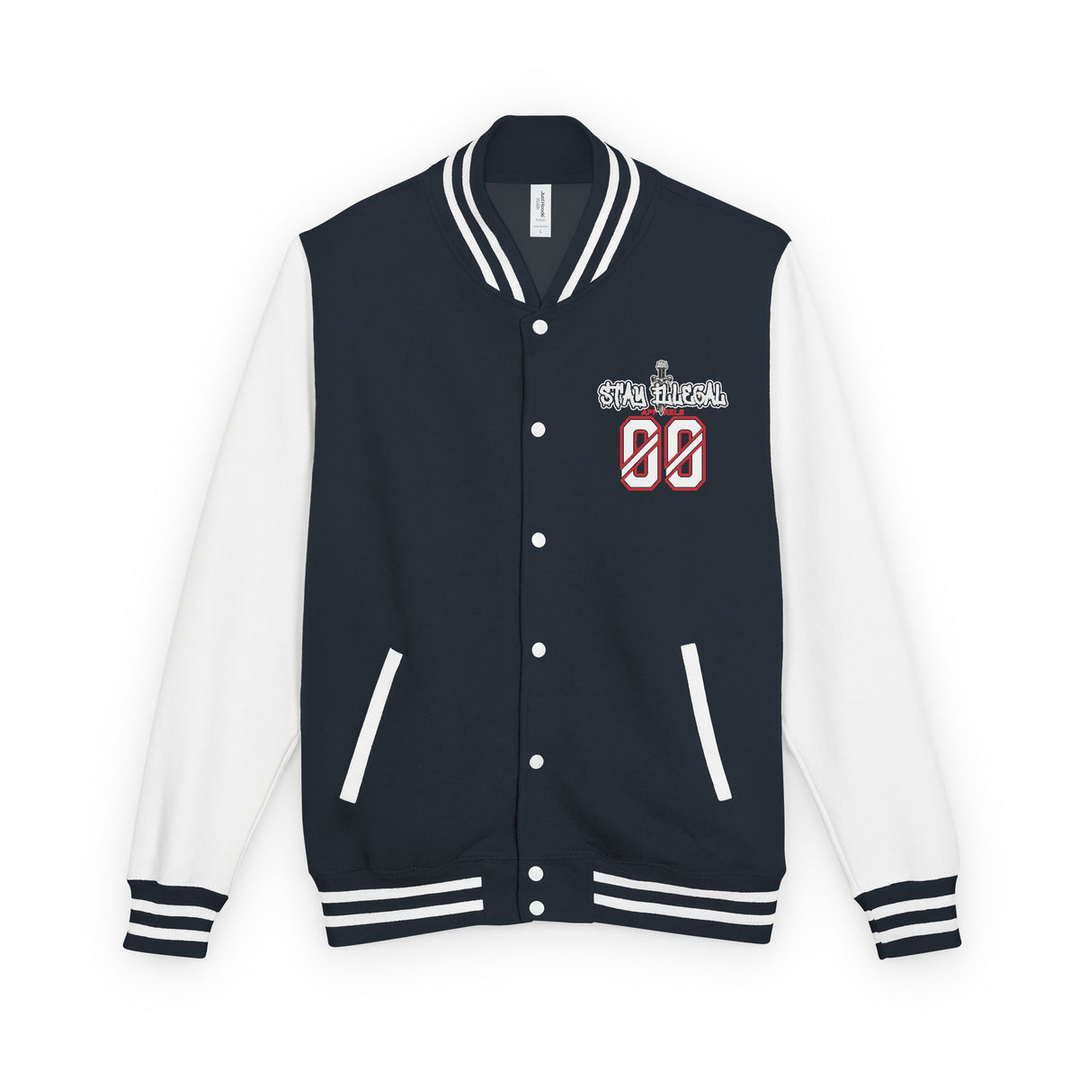Stay Illegal Varsity Bomber Jacket - Calm Like a Bomb 00 (Plain-Sleeve)