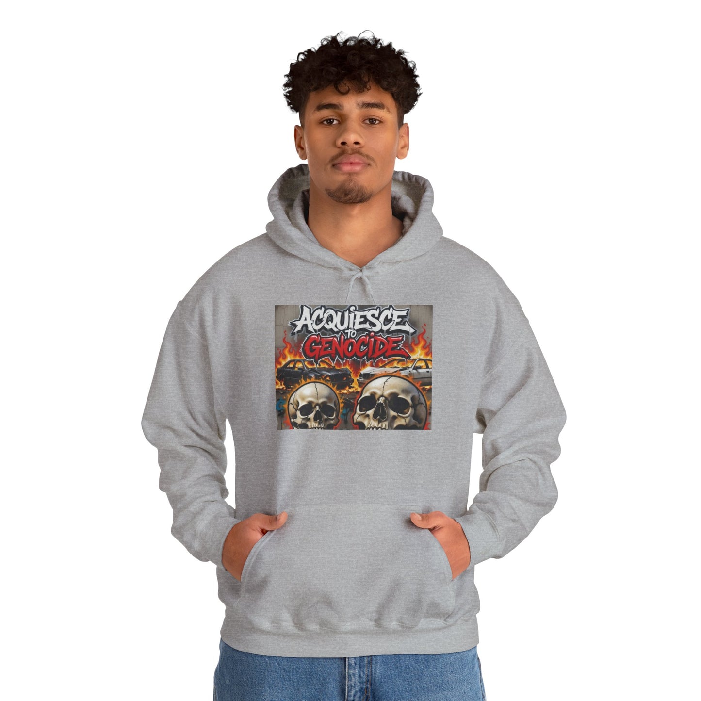 Stay Illegal Graffiti Hoodie - Acquiesce To Genocide