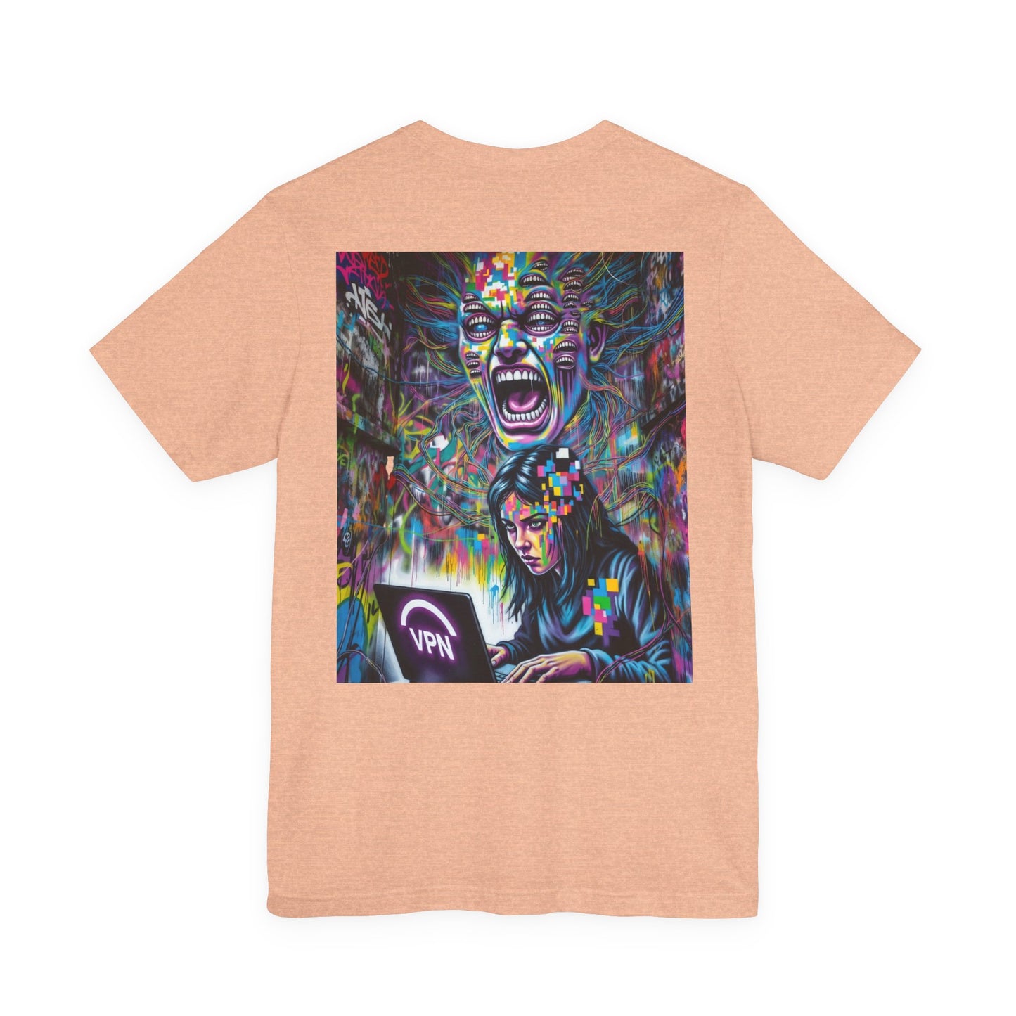 Back Print T‑Shirt —HACKER GIRL/ SIGNAL DROP VPN