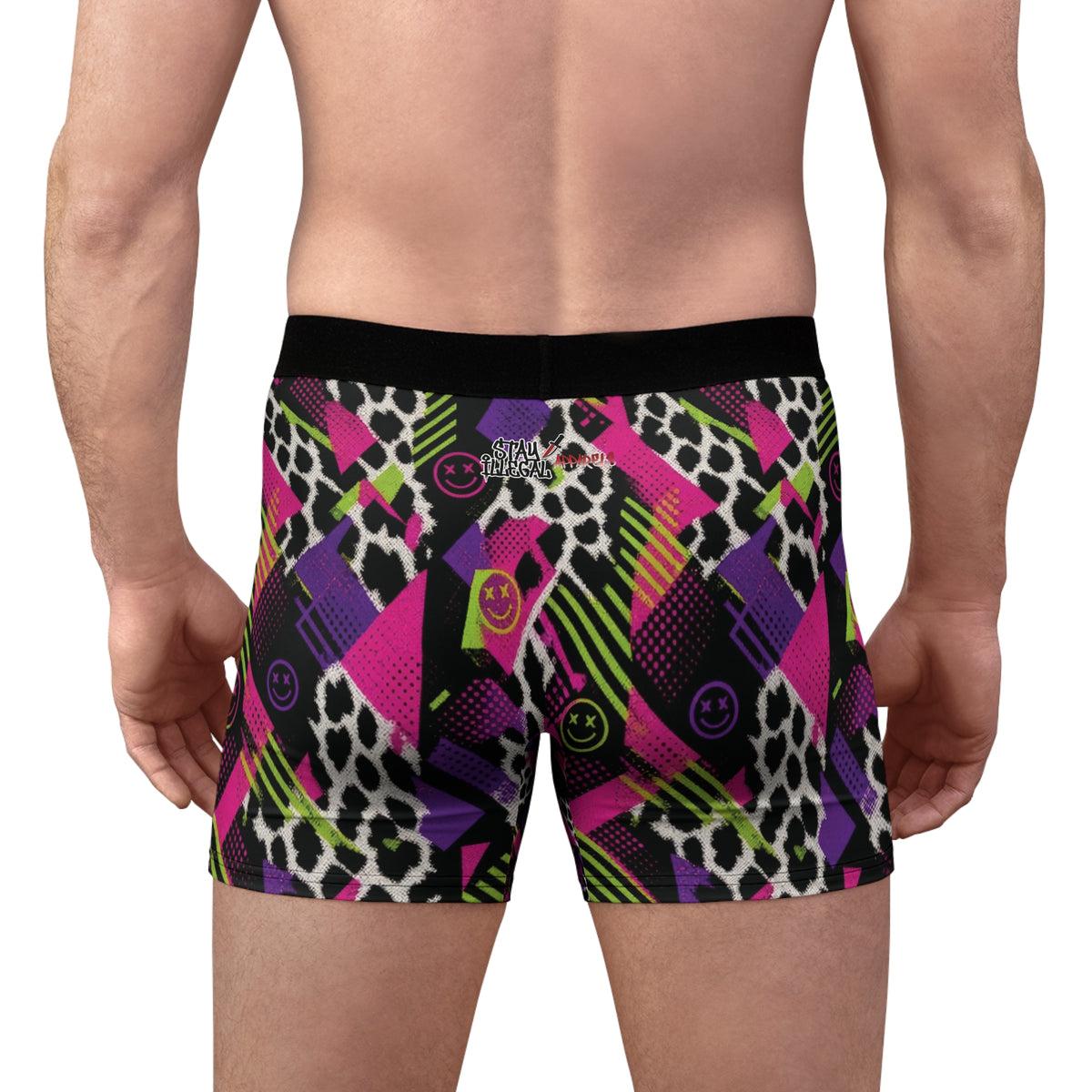 Stay Illegal Men's Boxer Briefs - Graffiti Leopard