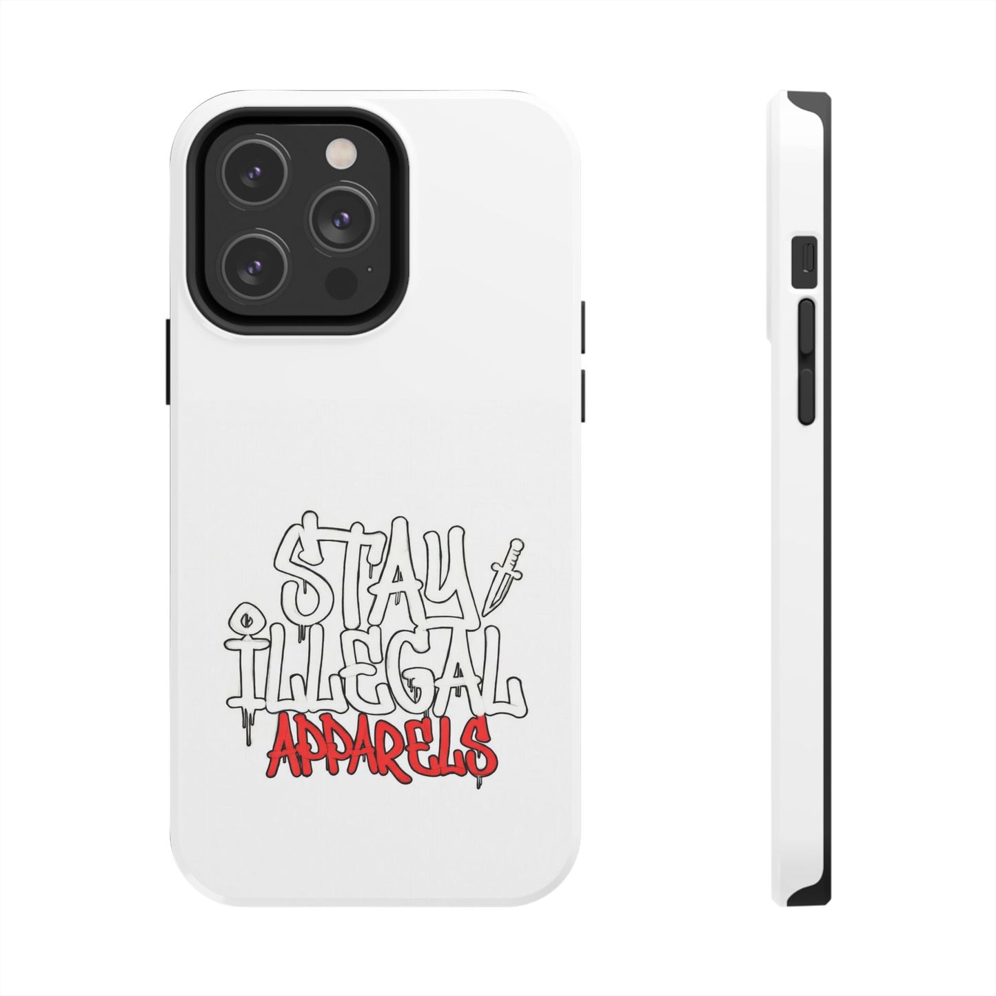 Coque de téléphone Stay Illegal - Blanc/Rouge robuste