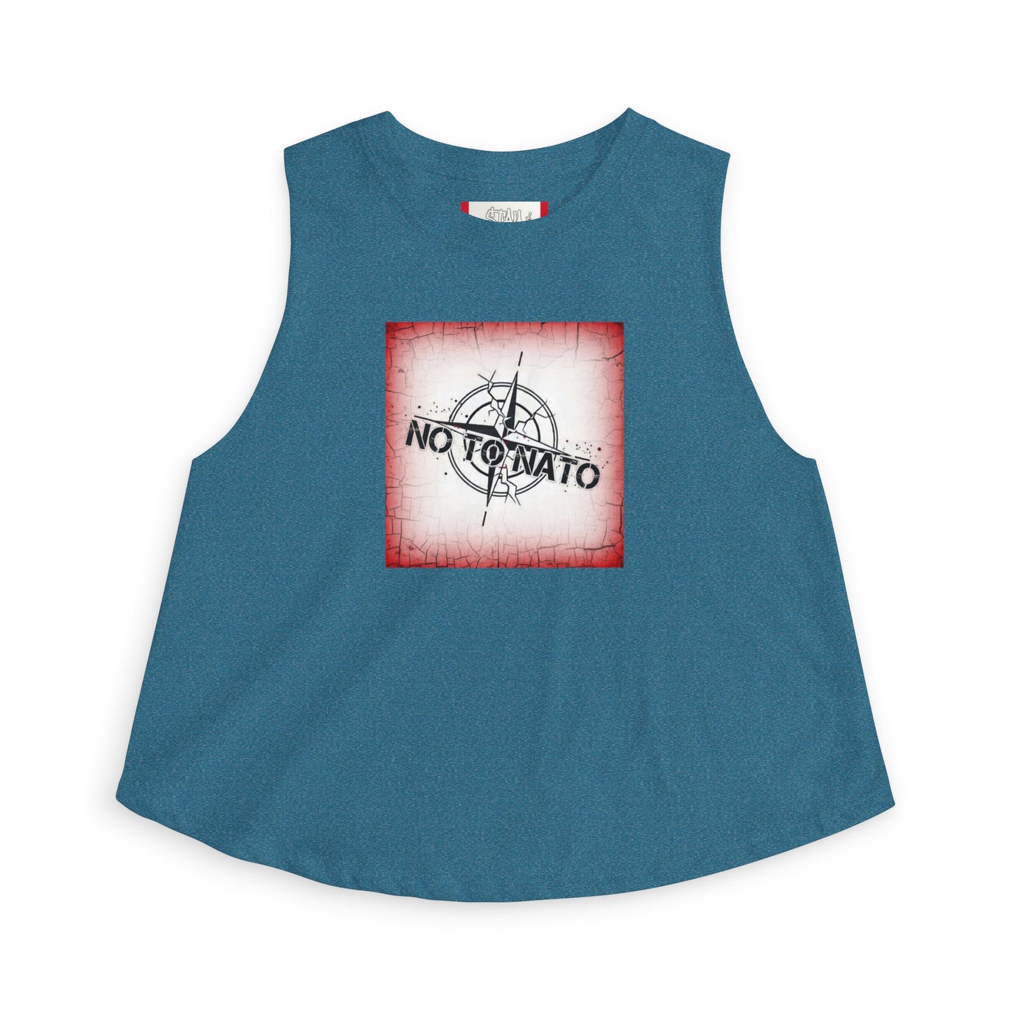 Crop Top — "NON À L'OTAN" pour Femme ROUGE/Anglais