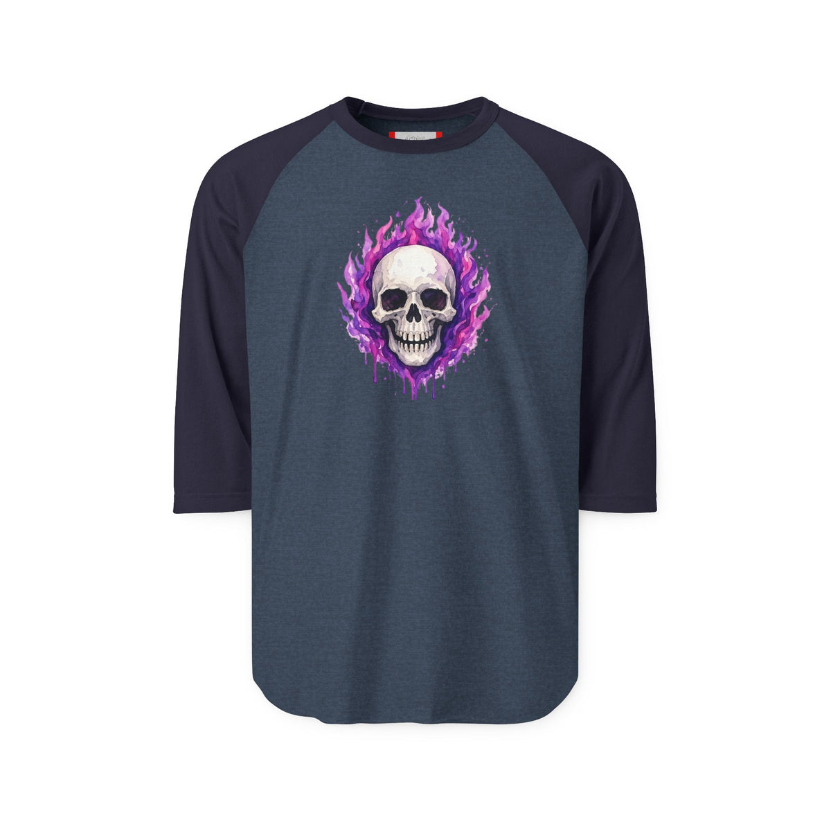 Stay Illegal Raglan 3/4 Sleeve T-Shirt — Purple Skull