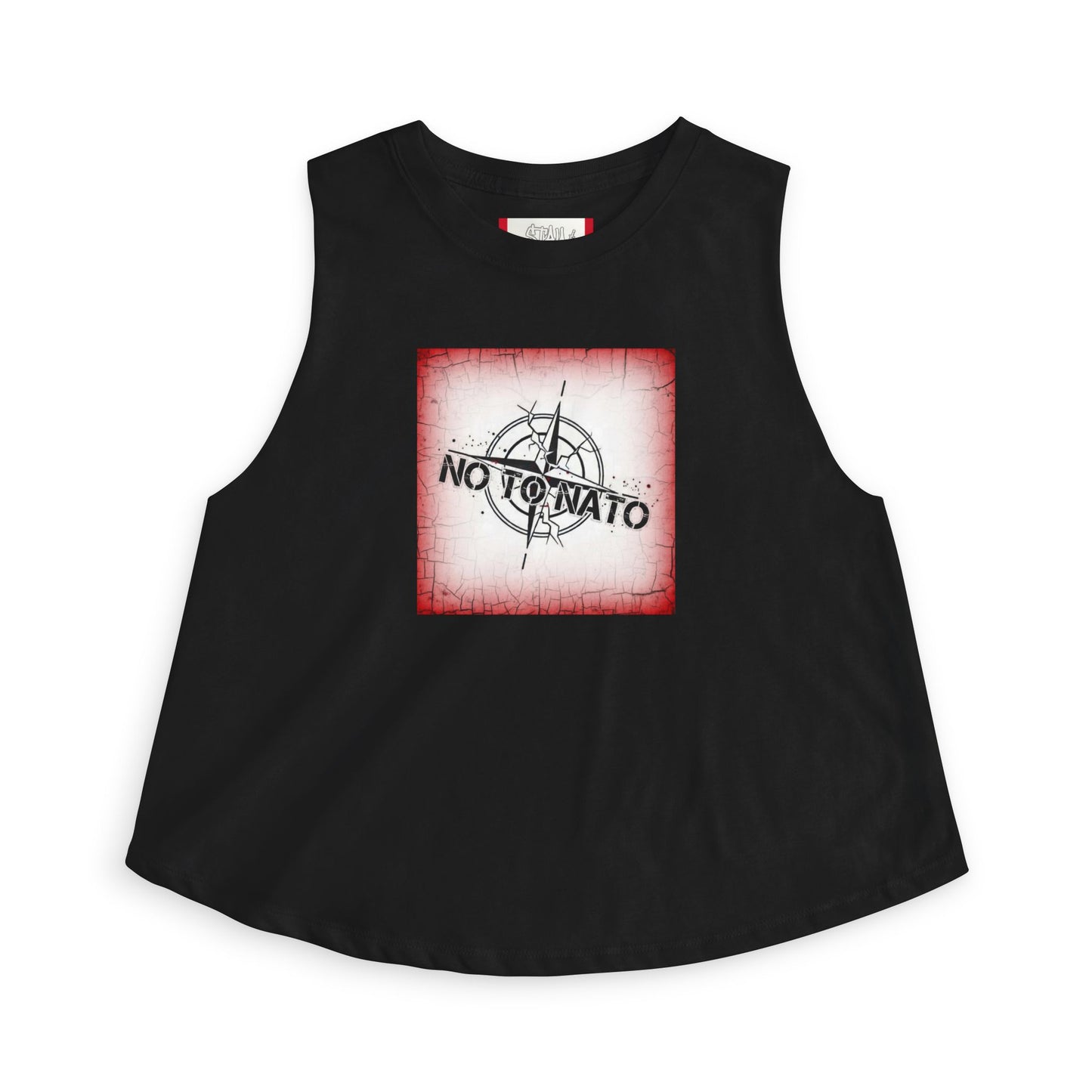 Crop Top — "NON À L'OTAN" pour Femme ROUGE/Anglais