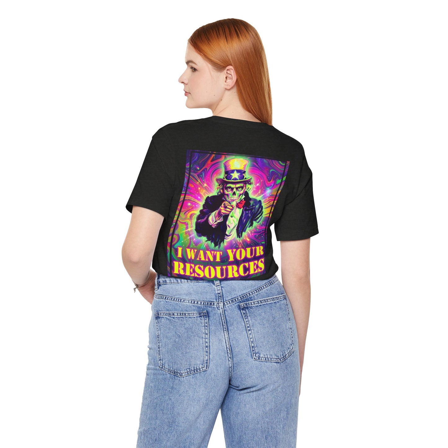 Black Colletion T‑Shirt — I WANT YOUR RESOURCES TOO
