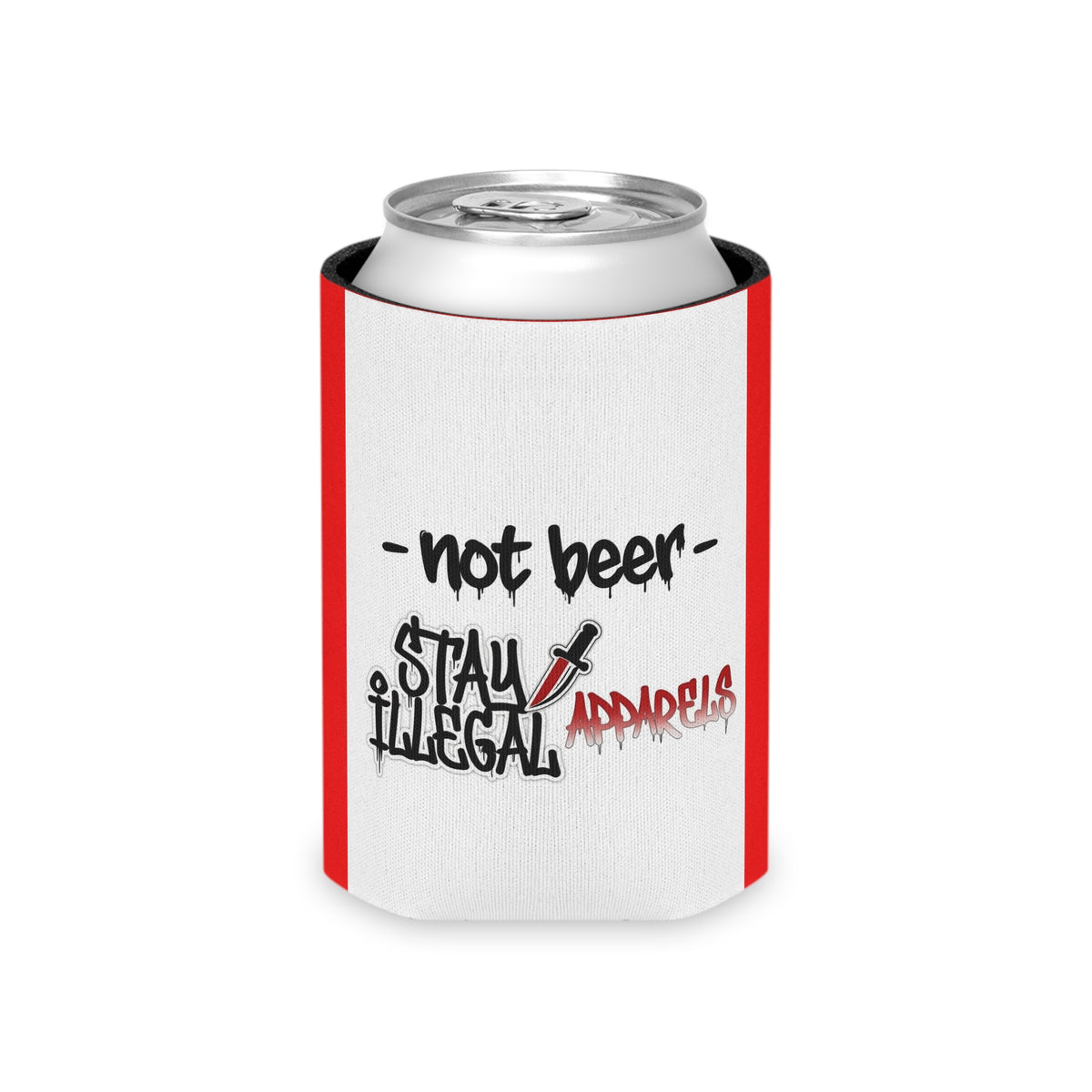 Illegal Can Cooler — “My Beer" Red Accent Beer Cooler