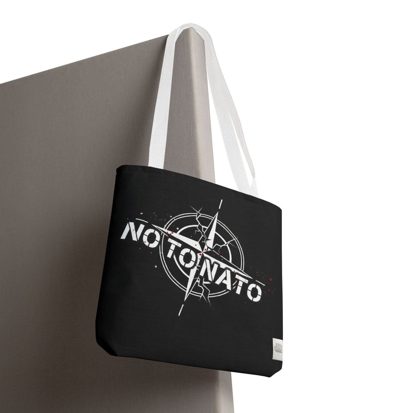 Bolso de mano negro NO A LA OTAN — Anti-OTAN inglés/ruso