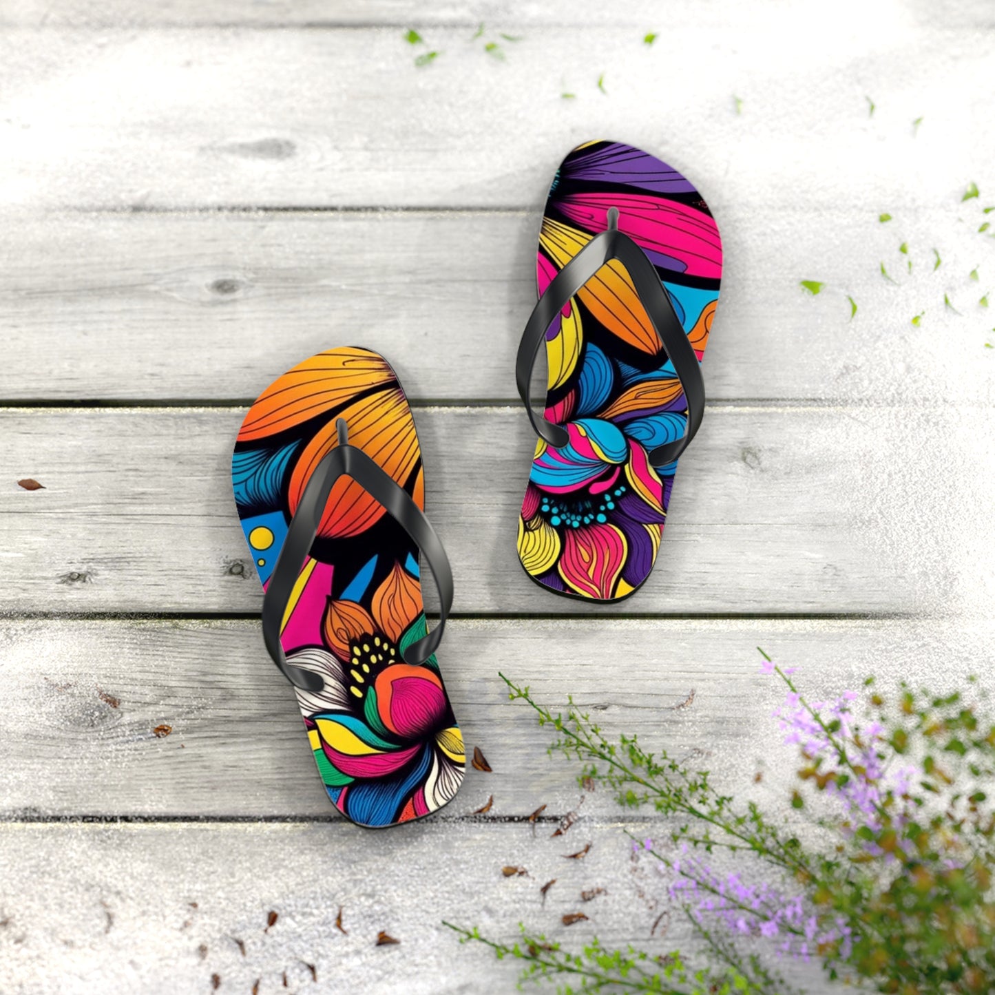 Flower Flip Flops – Retro Vibe