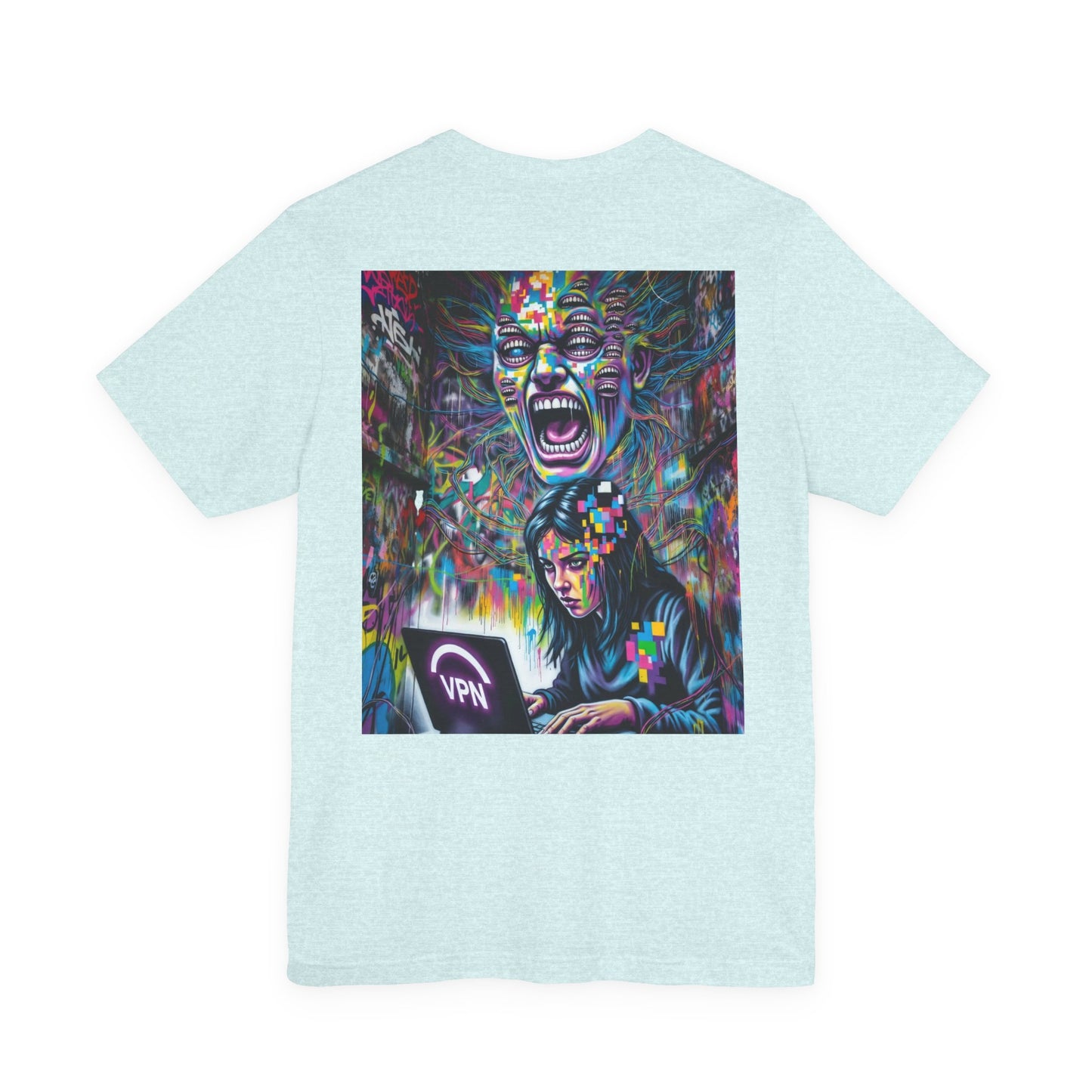 Back Print T‑Shirt —HACKER GIRL/ SIGNAL DROP VPN