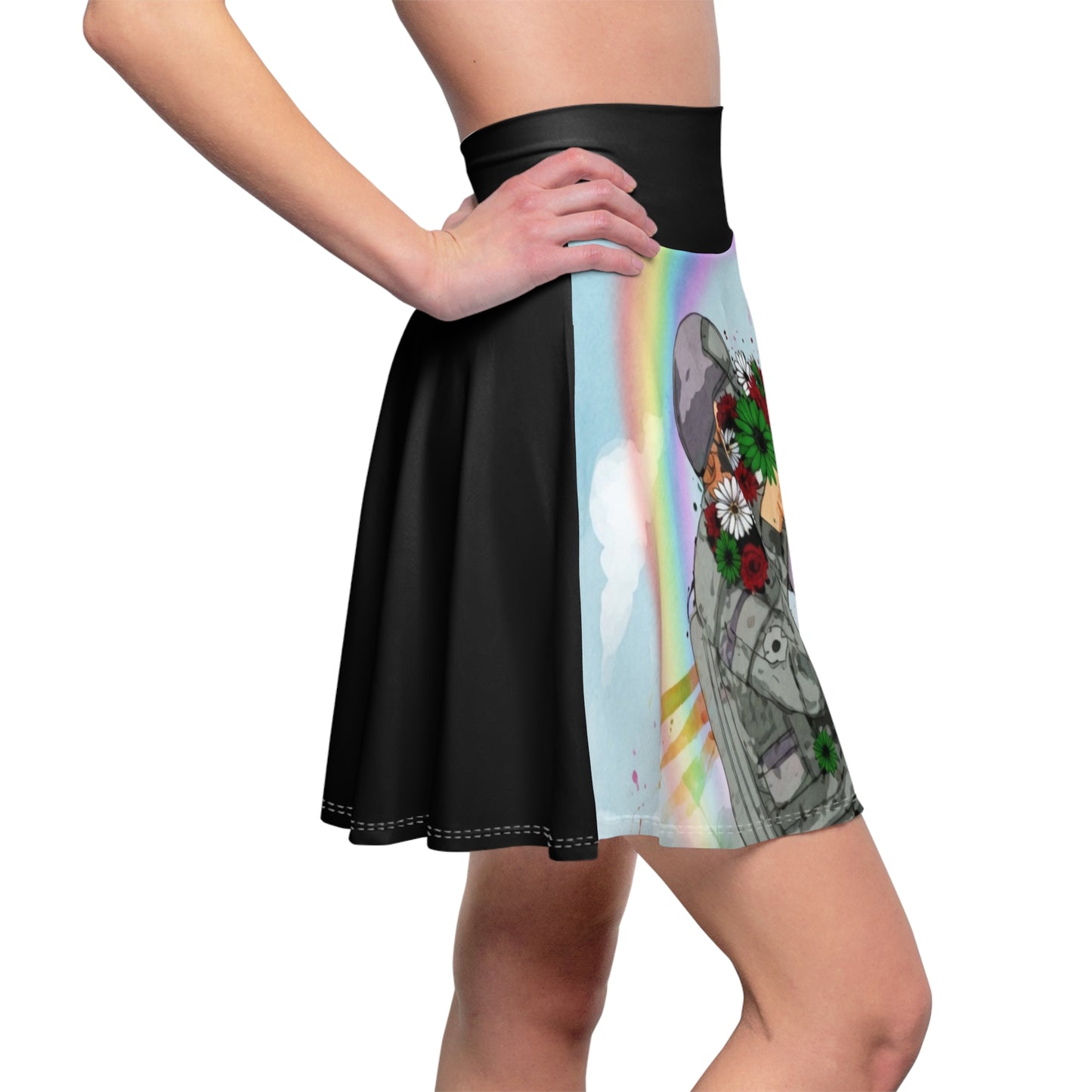 Women's Skater Skirt — Flower Shooting Rainbow