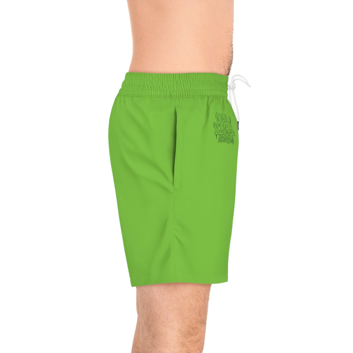 Plain Insignia - Stay Illegal Men's Green Swim Shorts