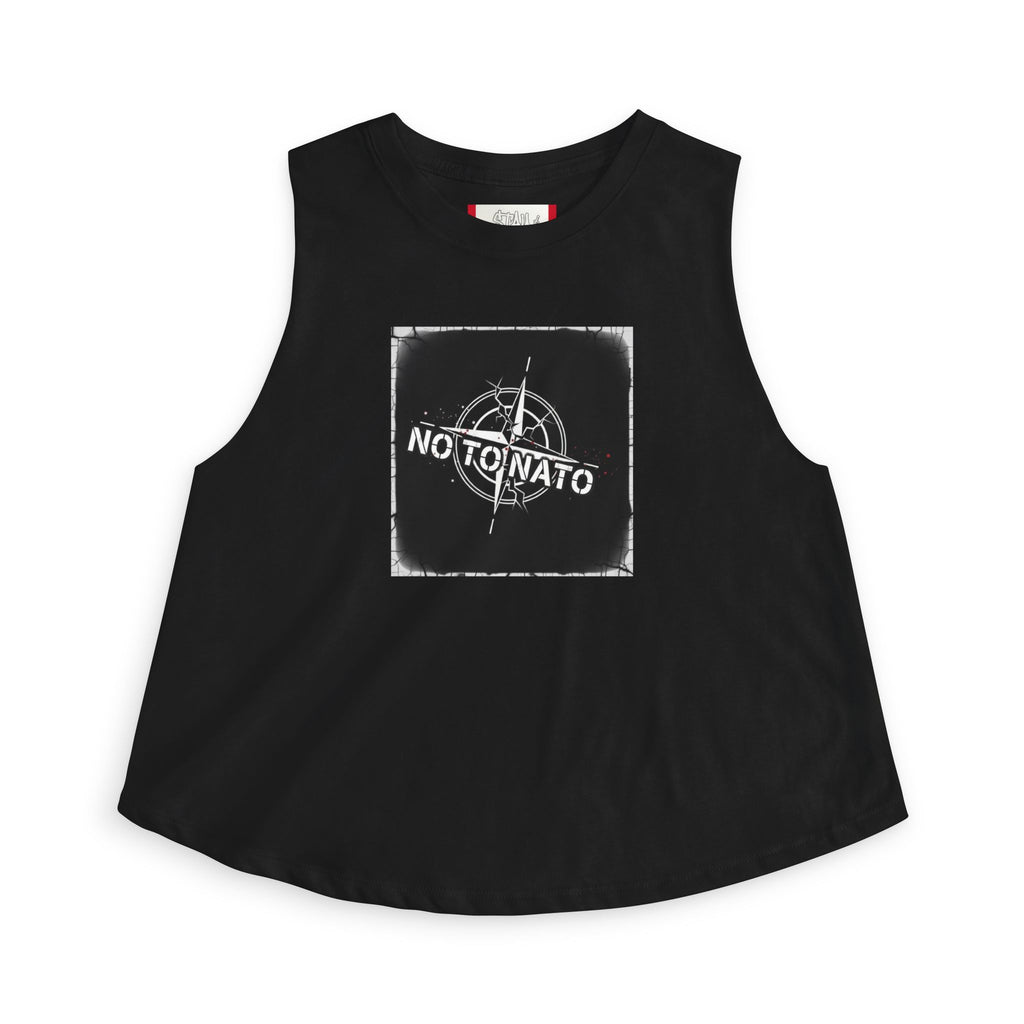 Crop Top — "NO To NATO" Women's Black/English
