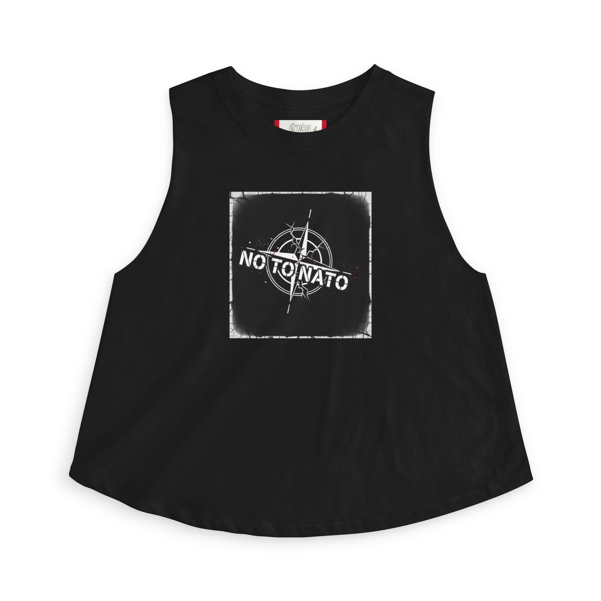 Crop Top — "NO To NATO" Women's Black/English
