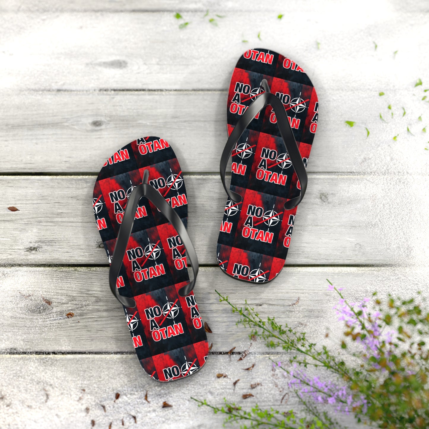 NO A OTAN Flip Flops – Red Protest