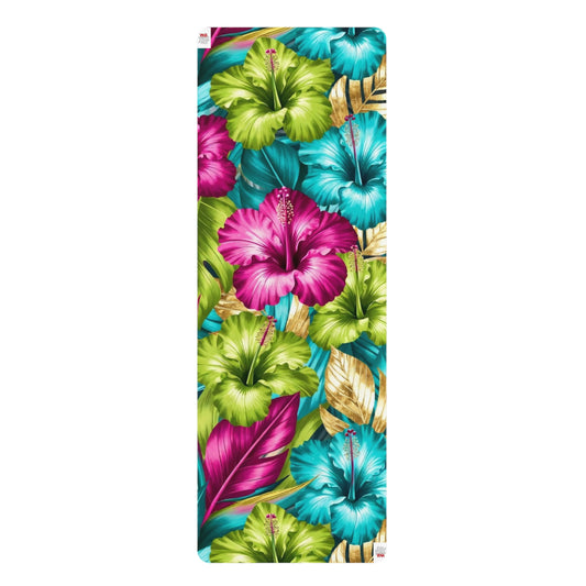 Illegal Exotic Yoga Mat — Non-Slip Vibrant Hibiscus Design
