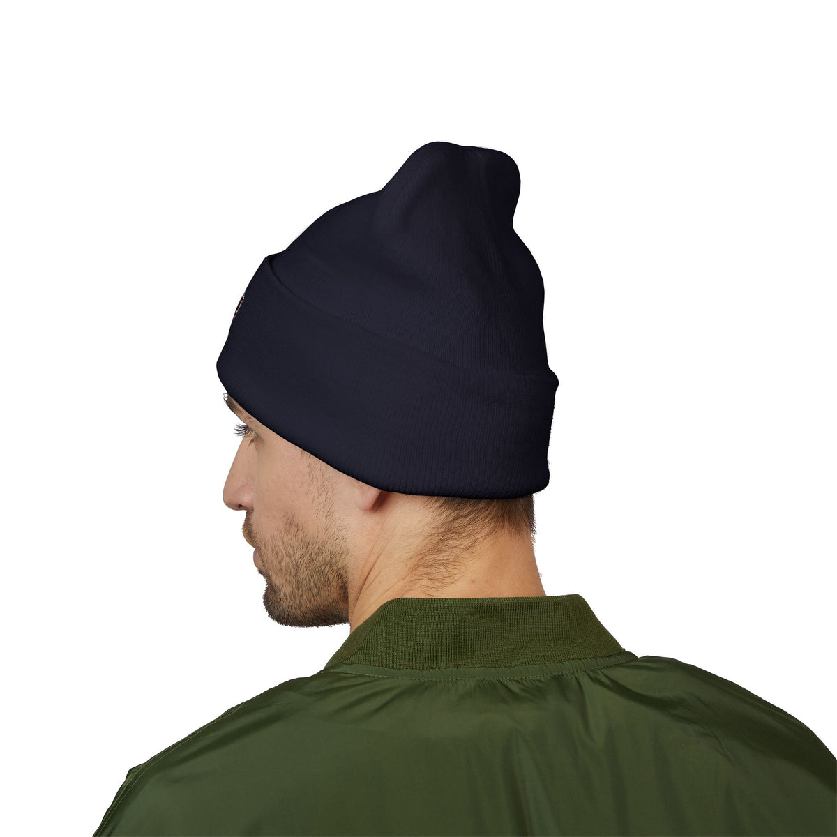 Embroidered Daruma Cuffed Beanie — Stop The Genocide Beenie Hat
