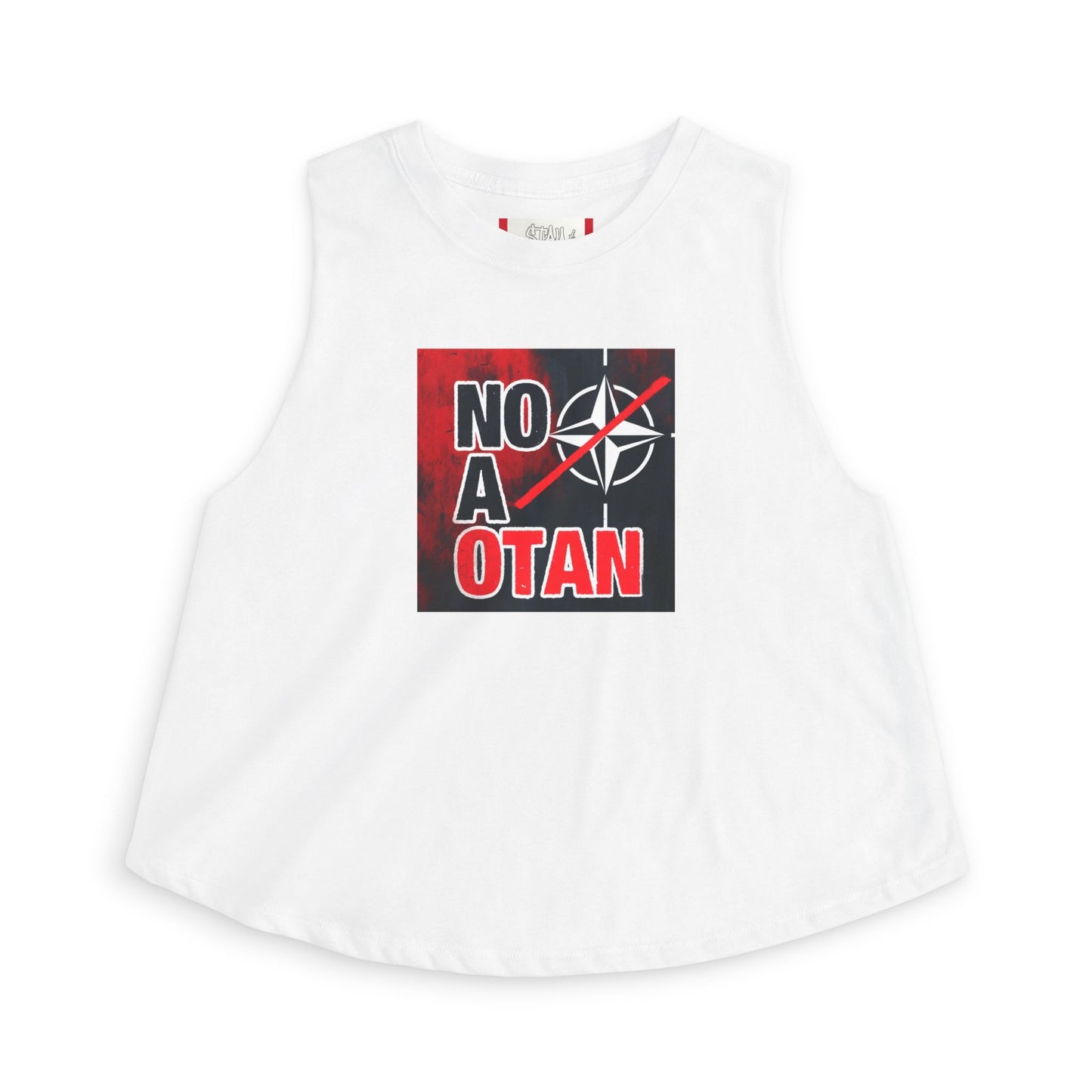 Crop Top — "NO A OTAN" Women's Red/Spanish
