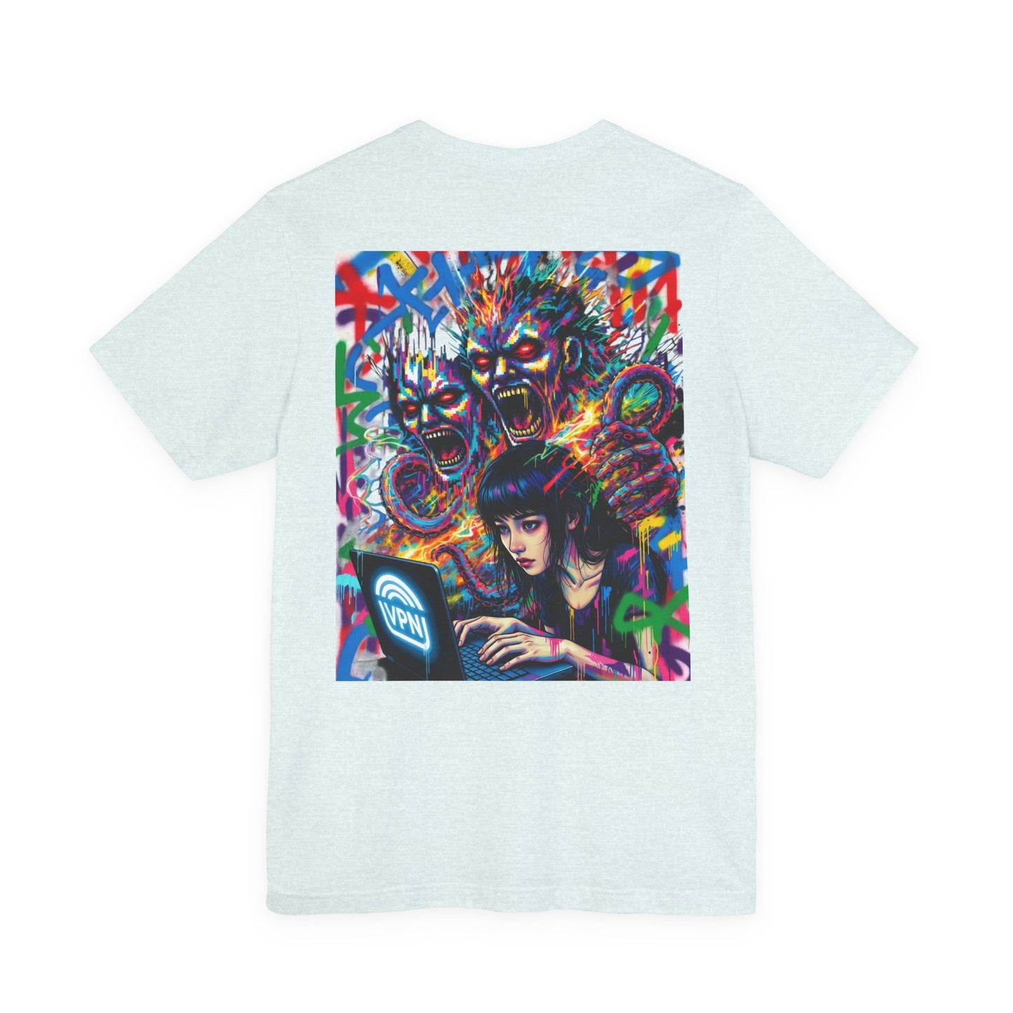 Print T‑Shirt — HACKER GIRL/DIGITAL SCREAM VPN