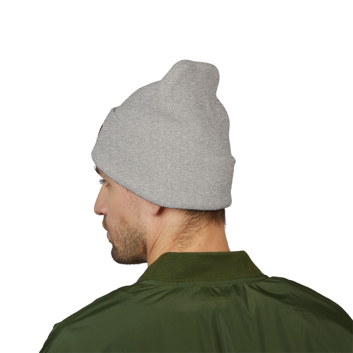 Embroidered Daruma Cuffed Beanie — Stop The Genocide Beenie Hat