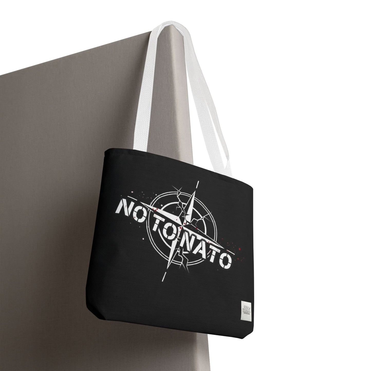 Bolso de mano negro NO A LA OTAN — Anti-OTAN inglés/ruso