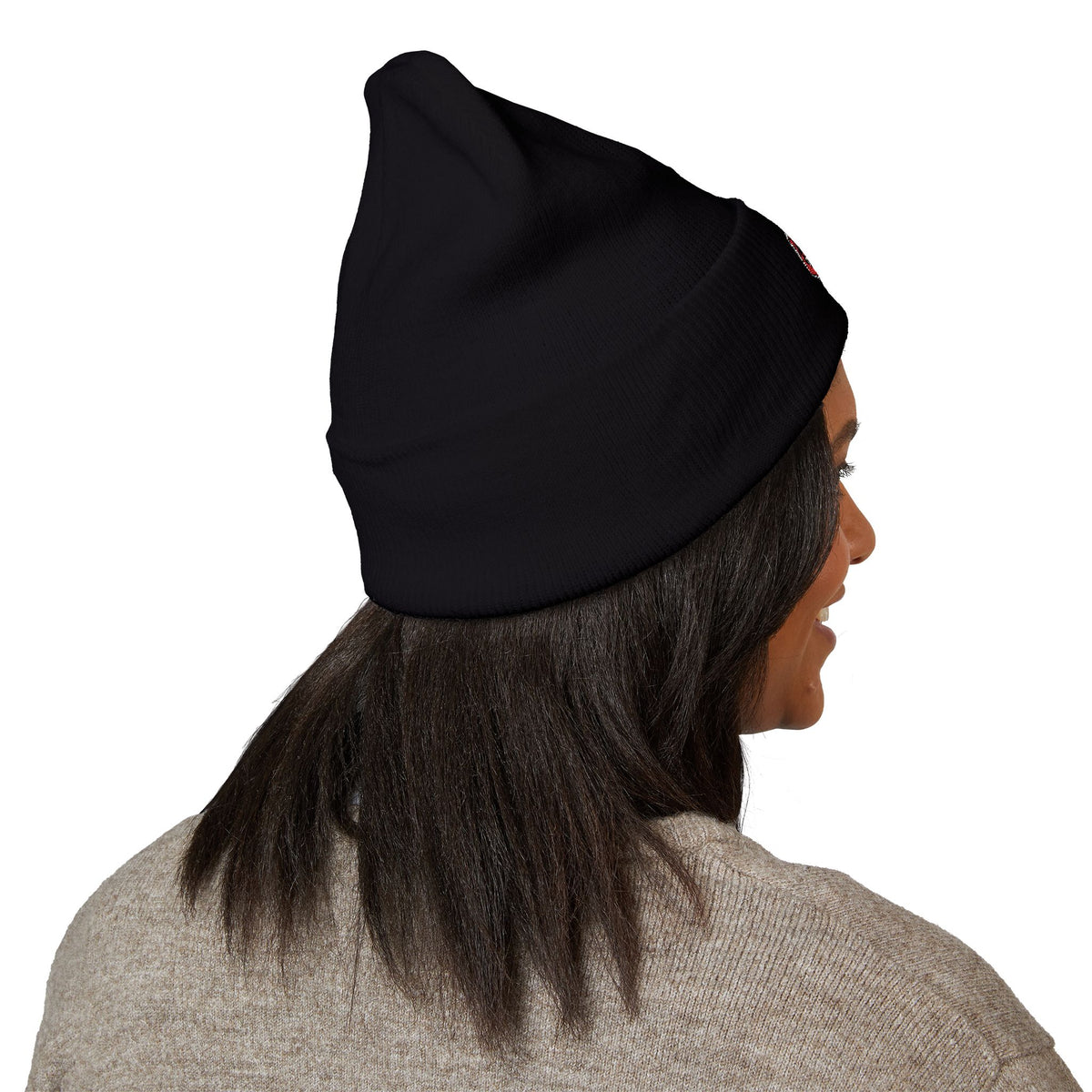 Embroidered Daruma Cuffed Beanie — Stop The Genocide Beenie Hat
