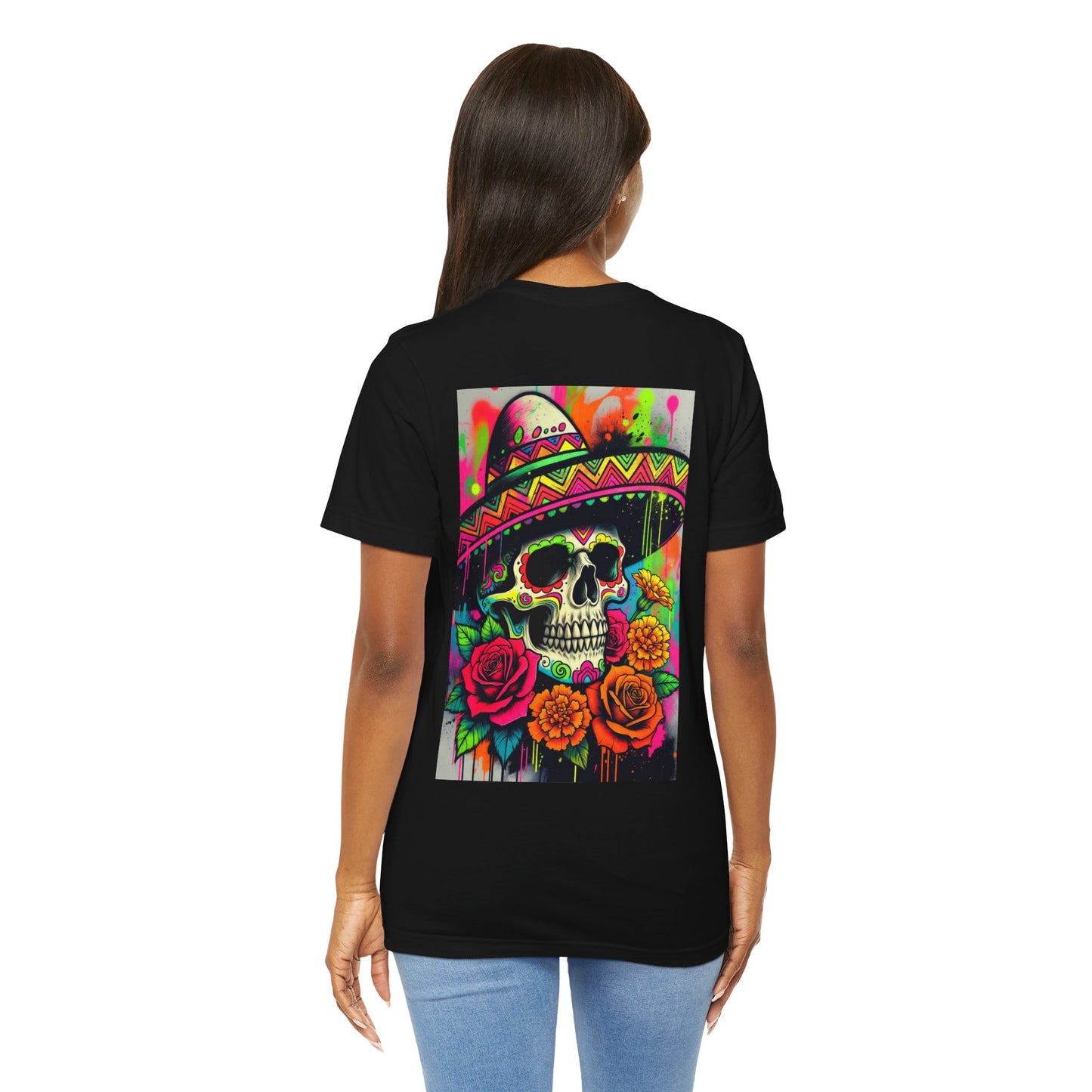 Black Colletion T‑Shirt — Mexican Spray Skull