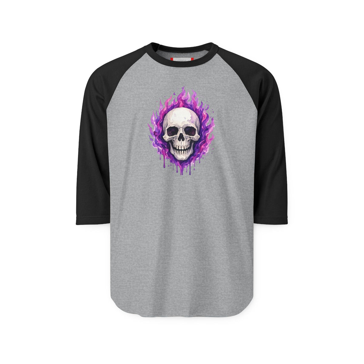 Stay Illegal Raglan 3/4 Sleeve T-Shirt — Purple Skull