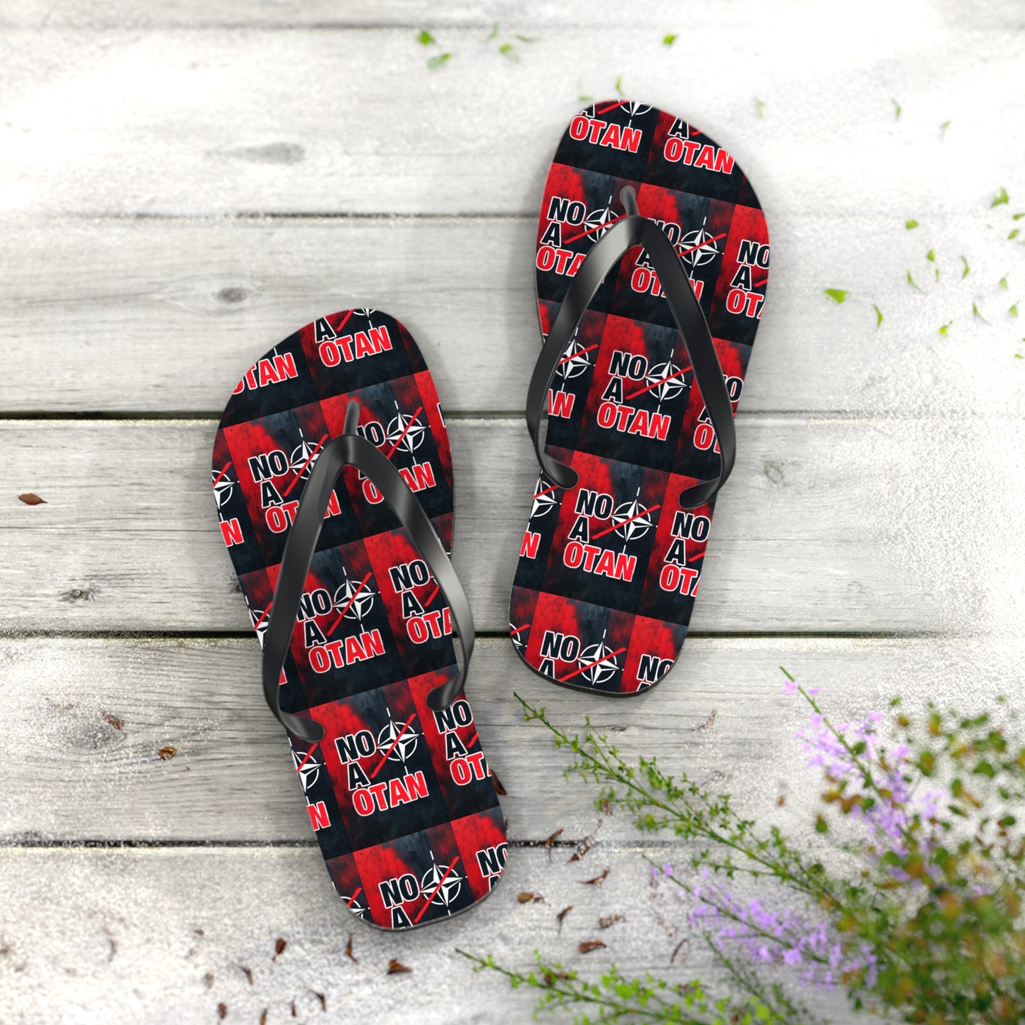 NO A OTAN Flip Flops – Red Protest