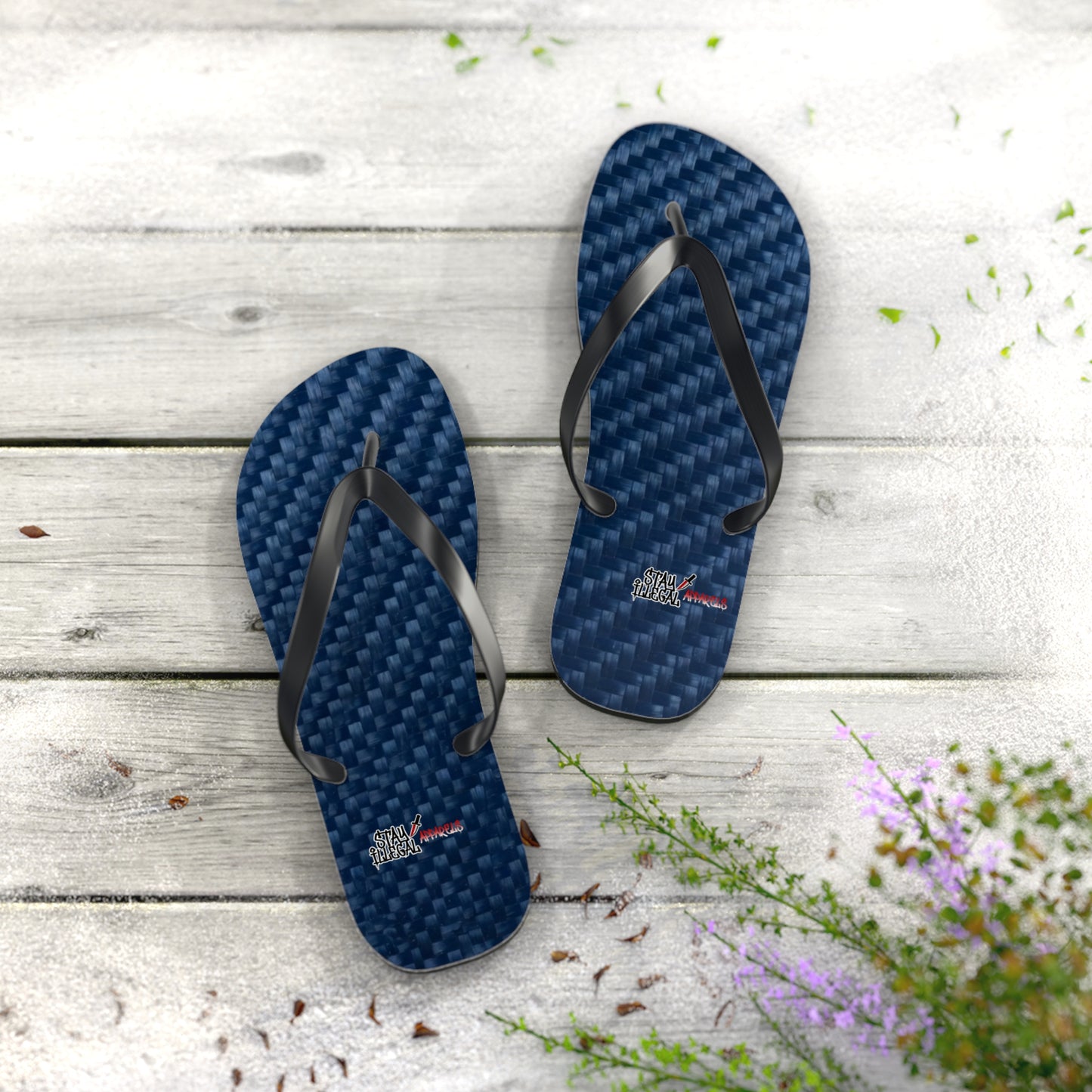 Carbon Fibre Flip Flops – Stay Illegal Blue