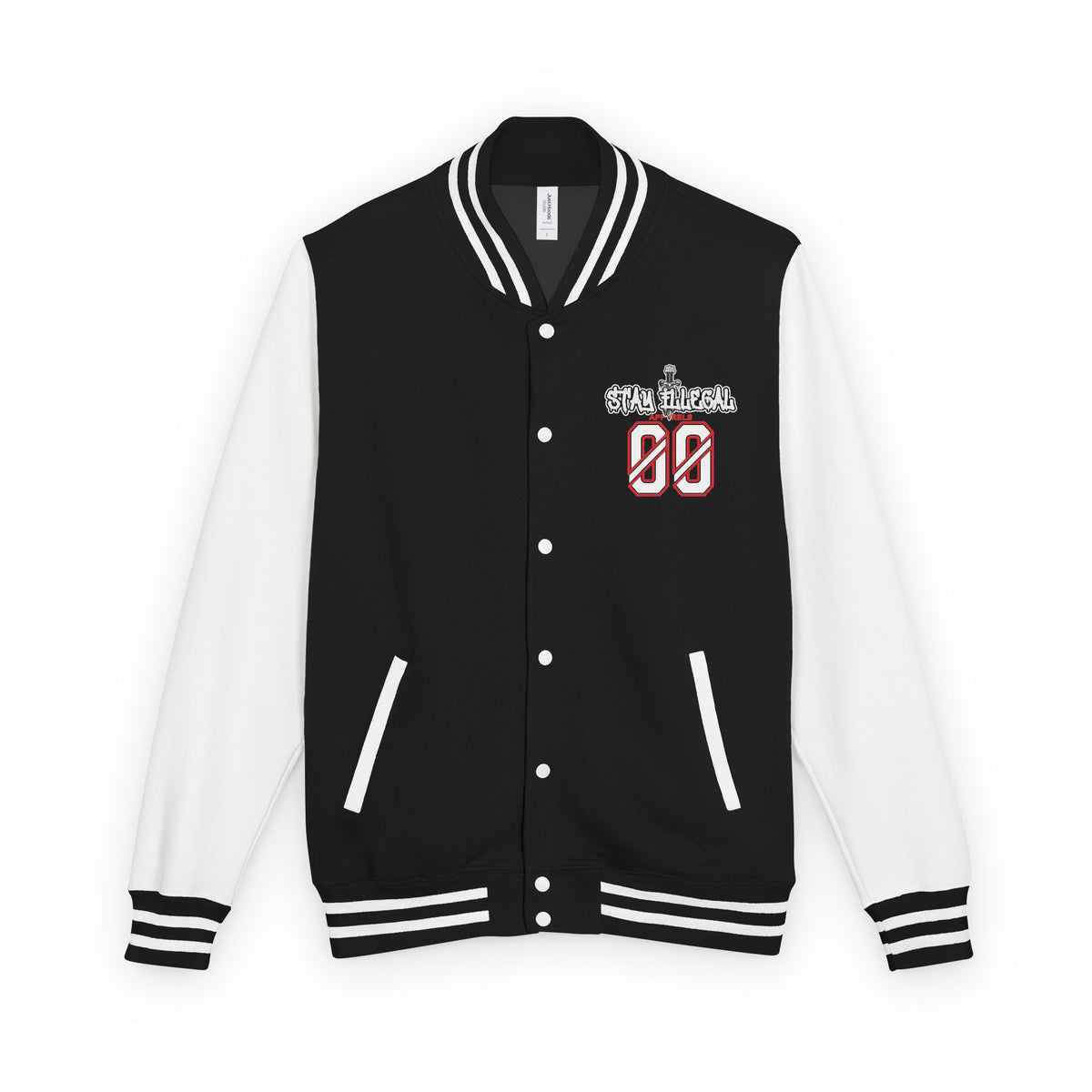Stay Illegal Varsity Bomber Jacket - Calm Like a Bomb 00 (Plain-Sleeve)
