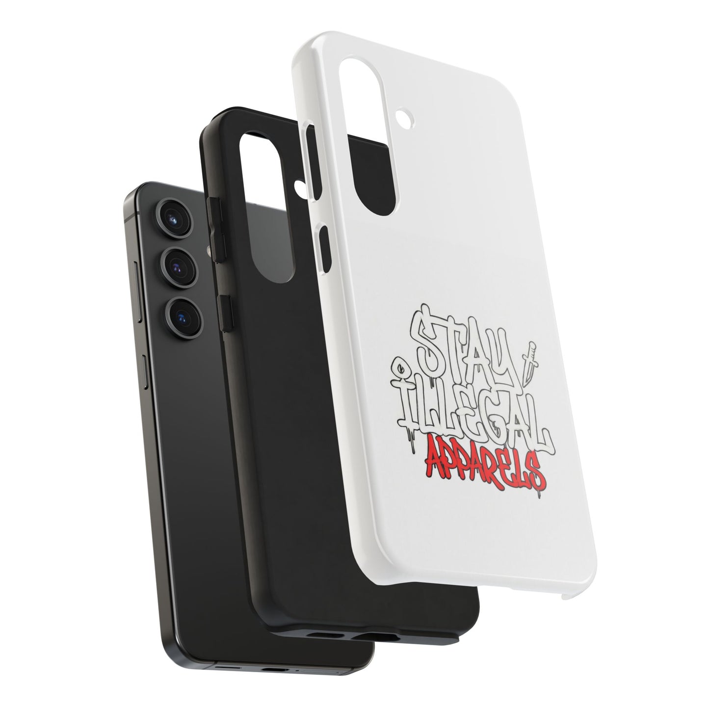 Coque de téléphone Stay Illegal - Blanc/Rouge robuste