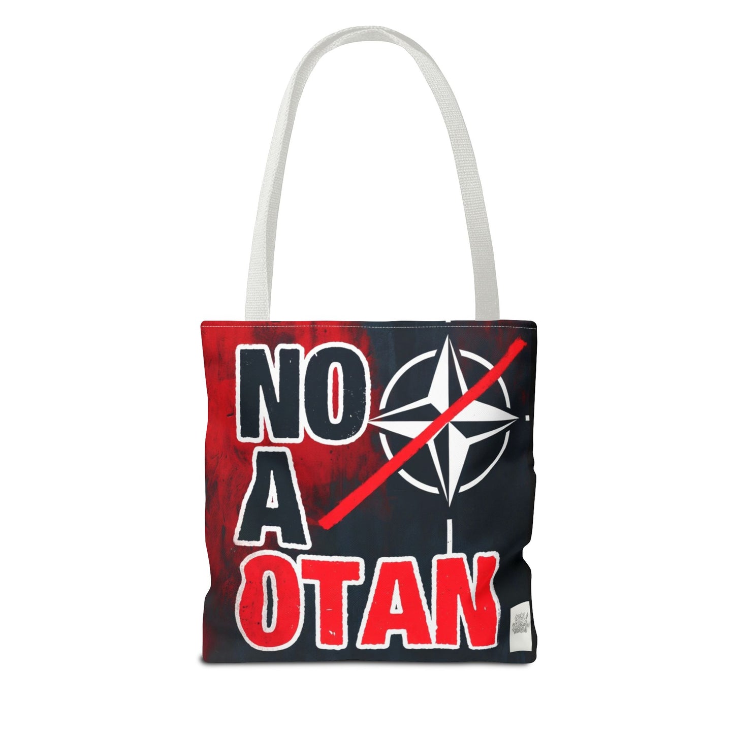 Bolso tote NO A OTAN negro/rojo — Anti-OTAN español/europeo