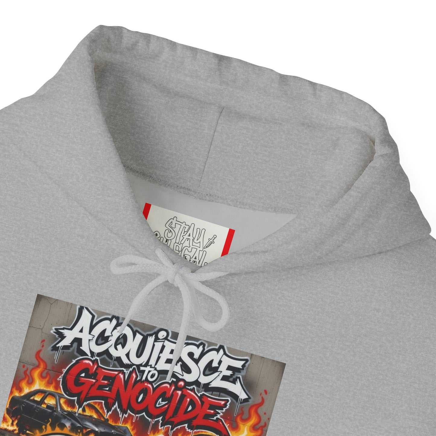Stay Illegal Graffiti Hoodie - Acquiesce To Genocide