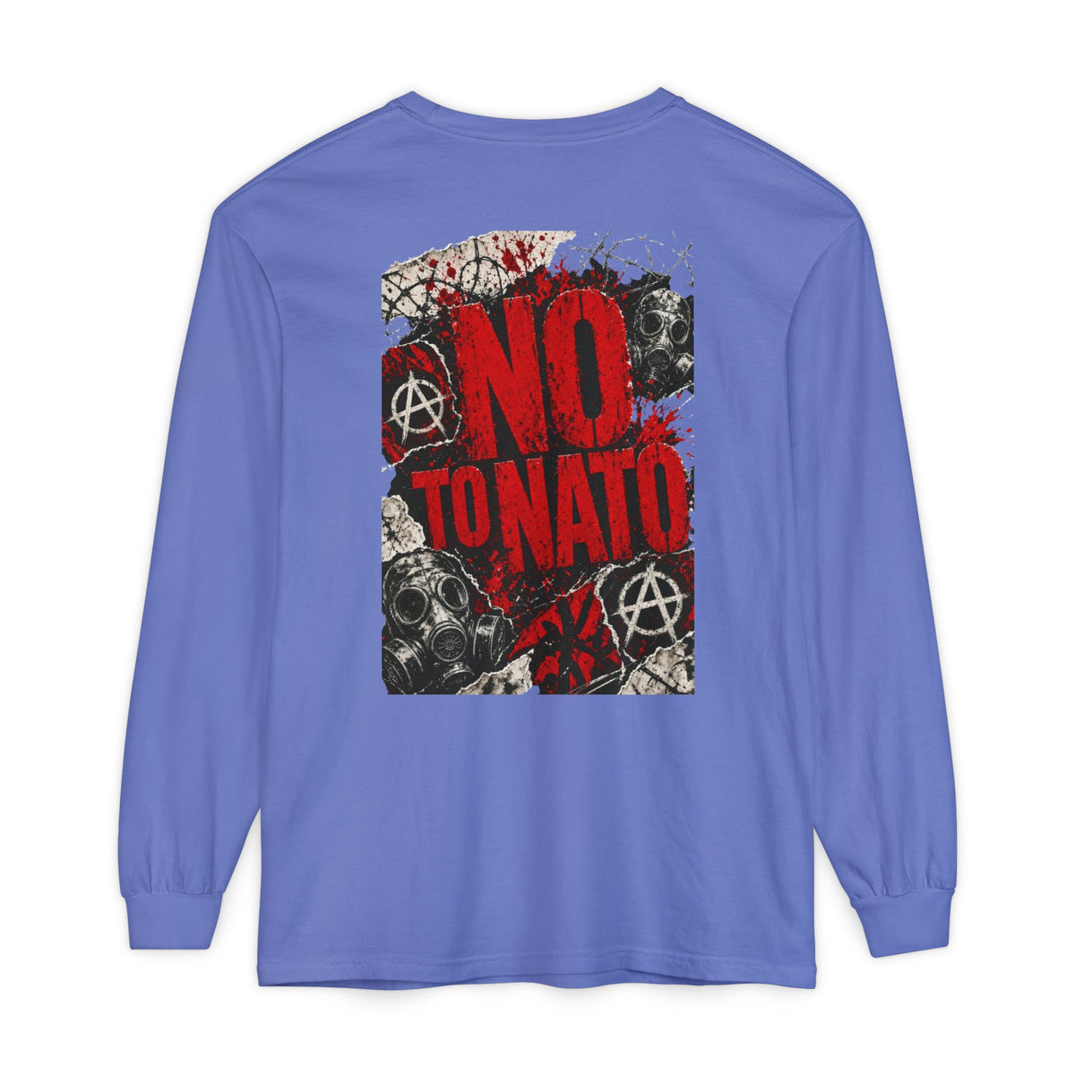 Protest Long Sleeve T‑Shirt — No To NATO Anarchist
