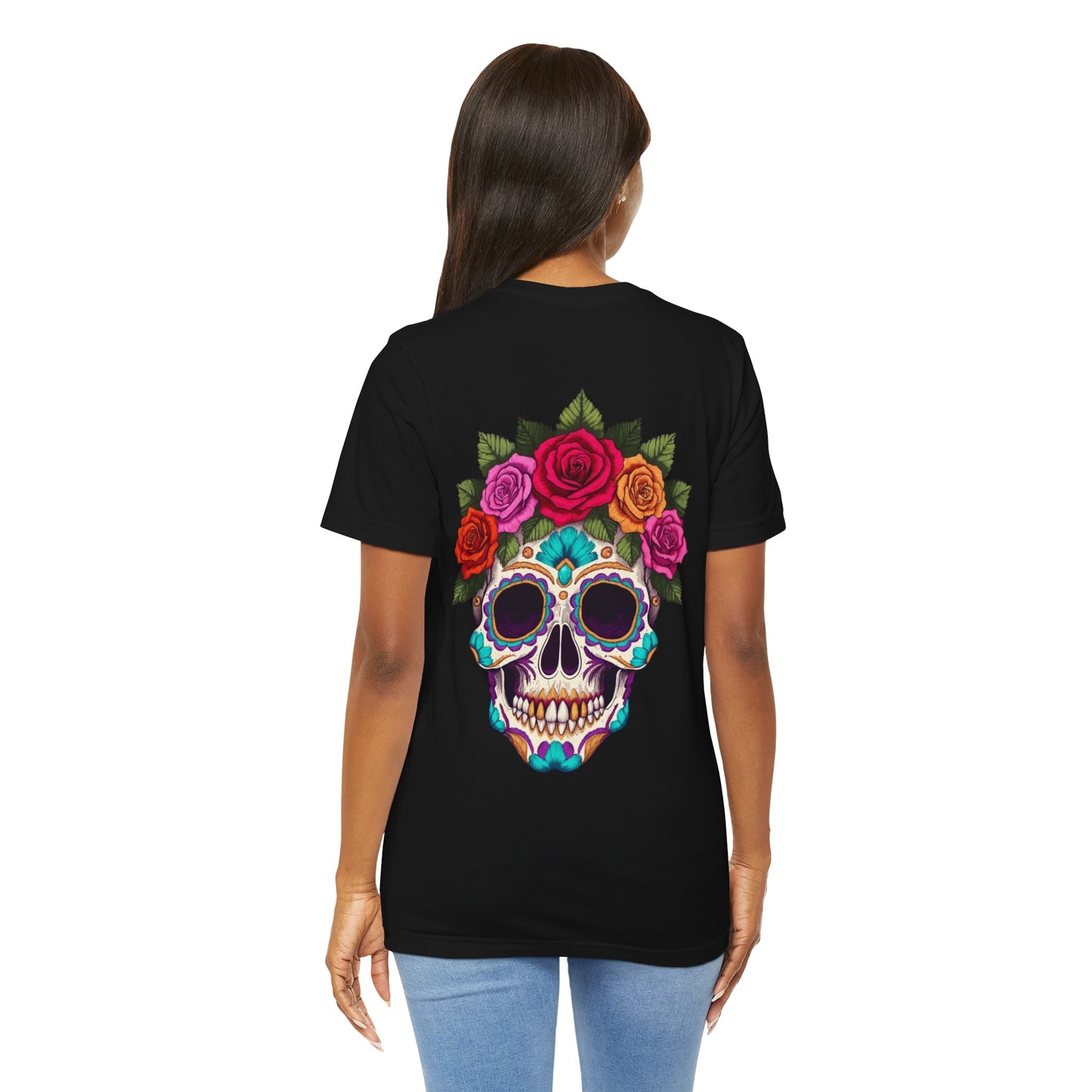 Black Colletion T‑Shirt — Mexican Rose Skull