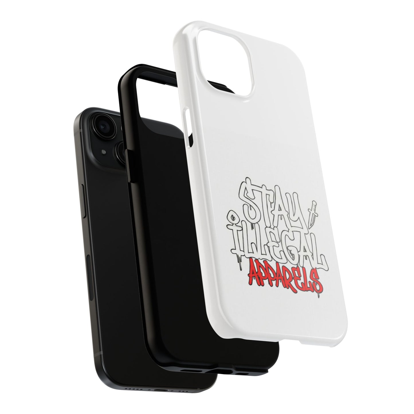 Coque de téléphone Stay Illegal - Blanc/Rouge robuste