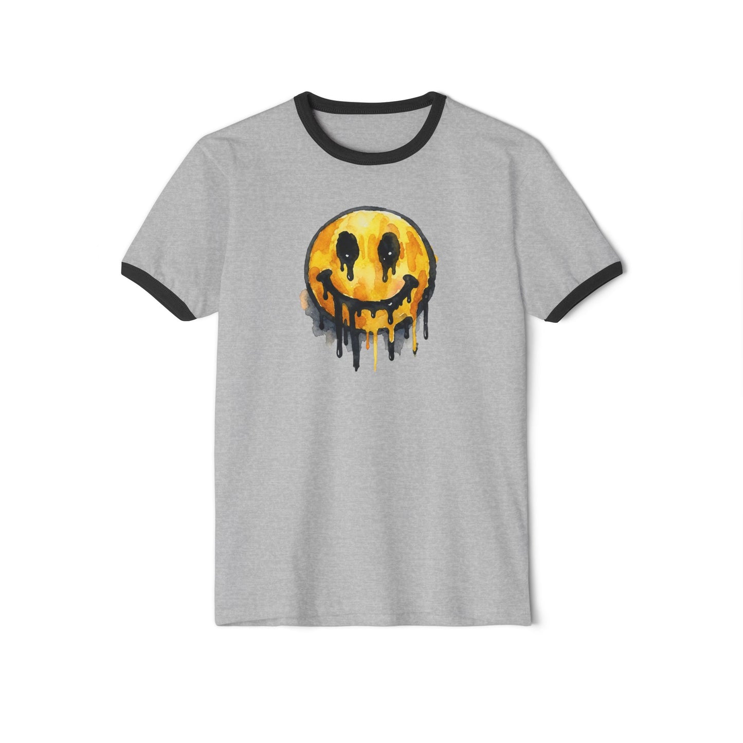Stay Illegal Ringer T-Shirt — Smiley Drip Face