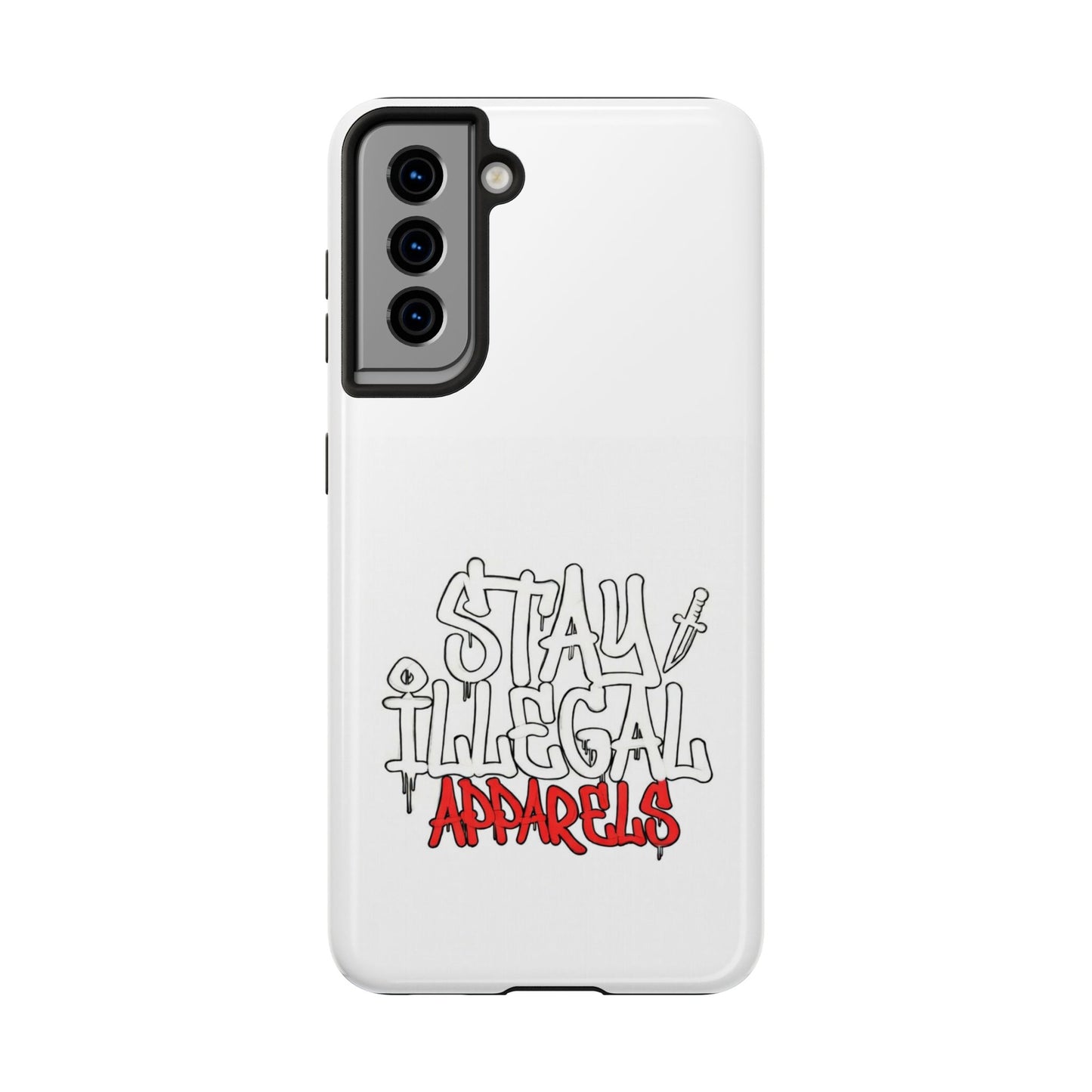 Coque de téléphone Stay Illegal - Blanc/Rouge robuste