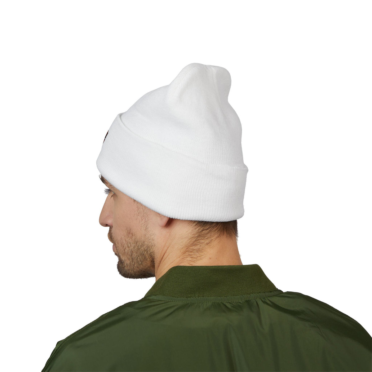 Embroidered Daruma Cuffed Beanie — Stop The Genocide Beenie Hat