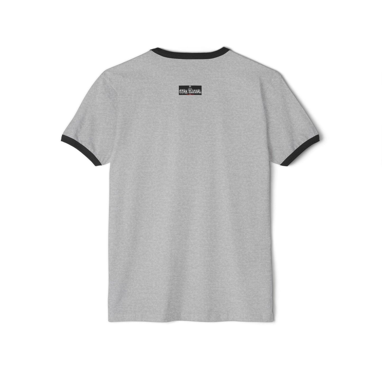 Stay Illegal Ringer T-Shirt — Flaming Skull